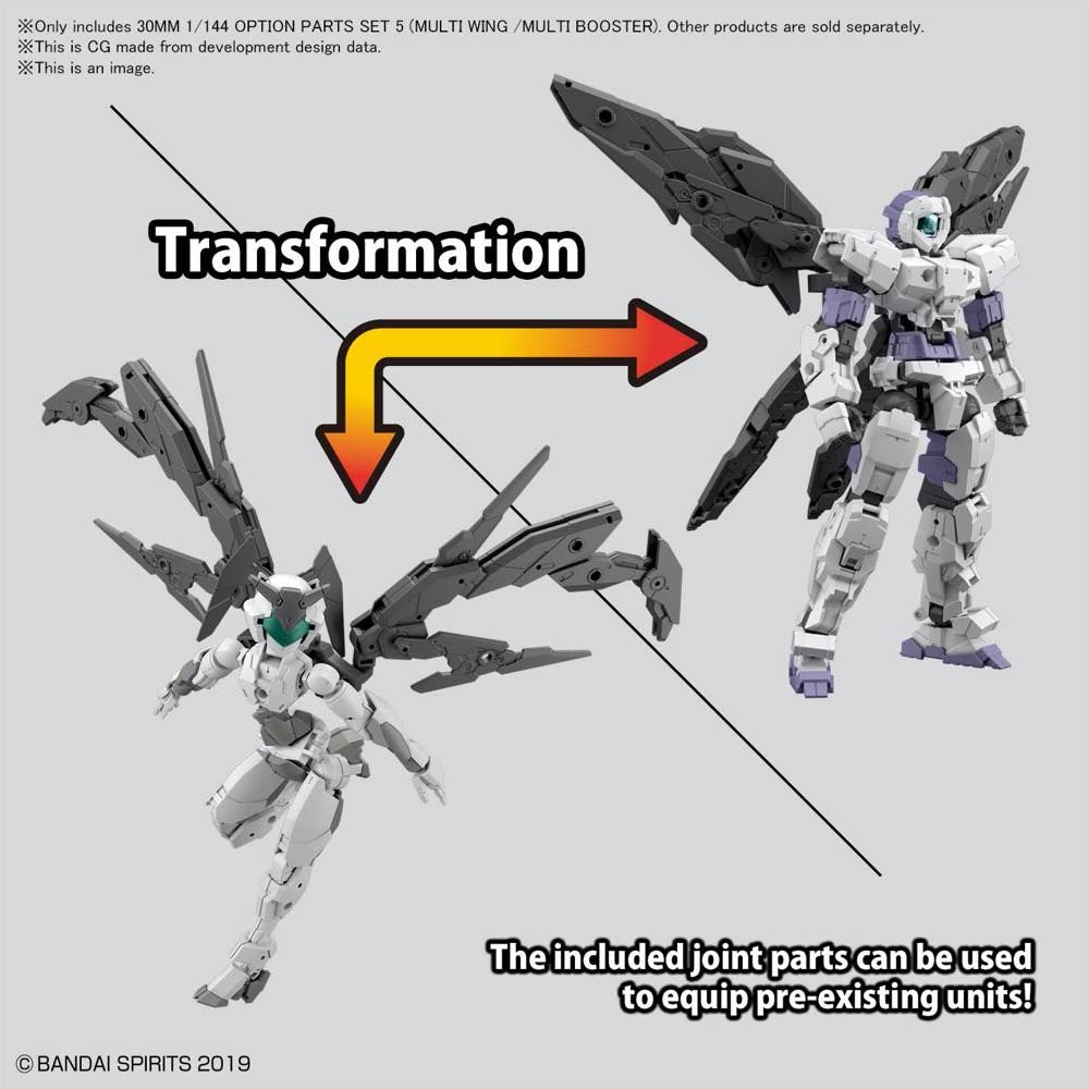 Bandai 30MM 1/144 Scale Option Parts Set 5 - Multi Wing & Multi Booster for Custom Model Kits | Perfect for Gundam Builders and Sci-Fi Dioramas