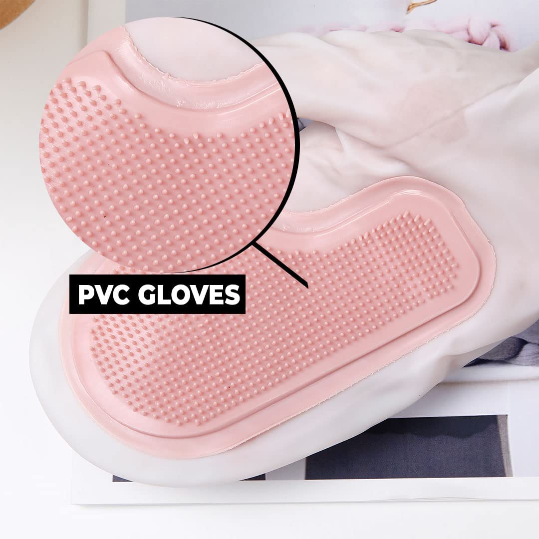 Heat Resistant Reusable Silicone Gloves for Kitchen Cleaning, Pet Grooming & Gardening - Non-Slip Durable Multi-Purpose Gloves (Pink, MS-2010) | Perfect for Cooking, Dishwashing, Dog Bathing & Outdoor Planting