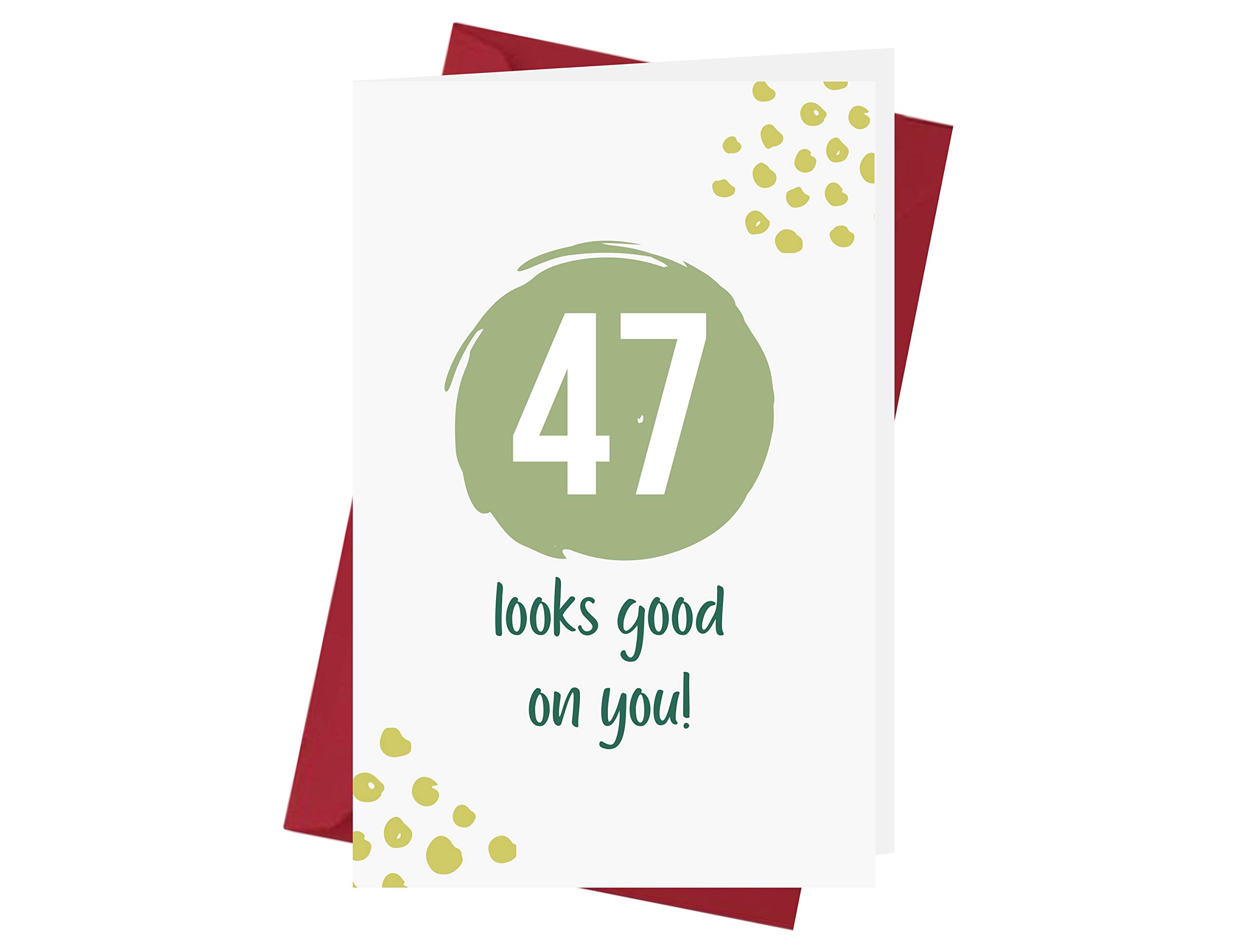 Funny 47th Birthday Card with Red Envelope - Perfect for Anniversaries & Celebrations