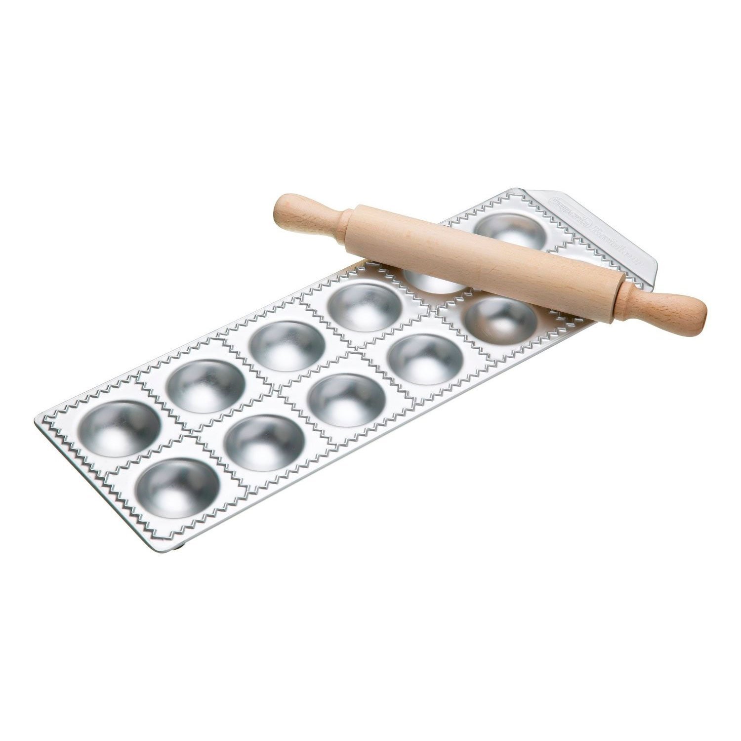Cucina Pro Imperia 12-Square Ravioli Maker with Rolling Pin & Instructions - Handmade Pasta Dough Press for Italian Cuisine - Perfect for Home Chefs, Dinner Parties & Italian Cooking Enthusiasts