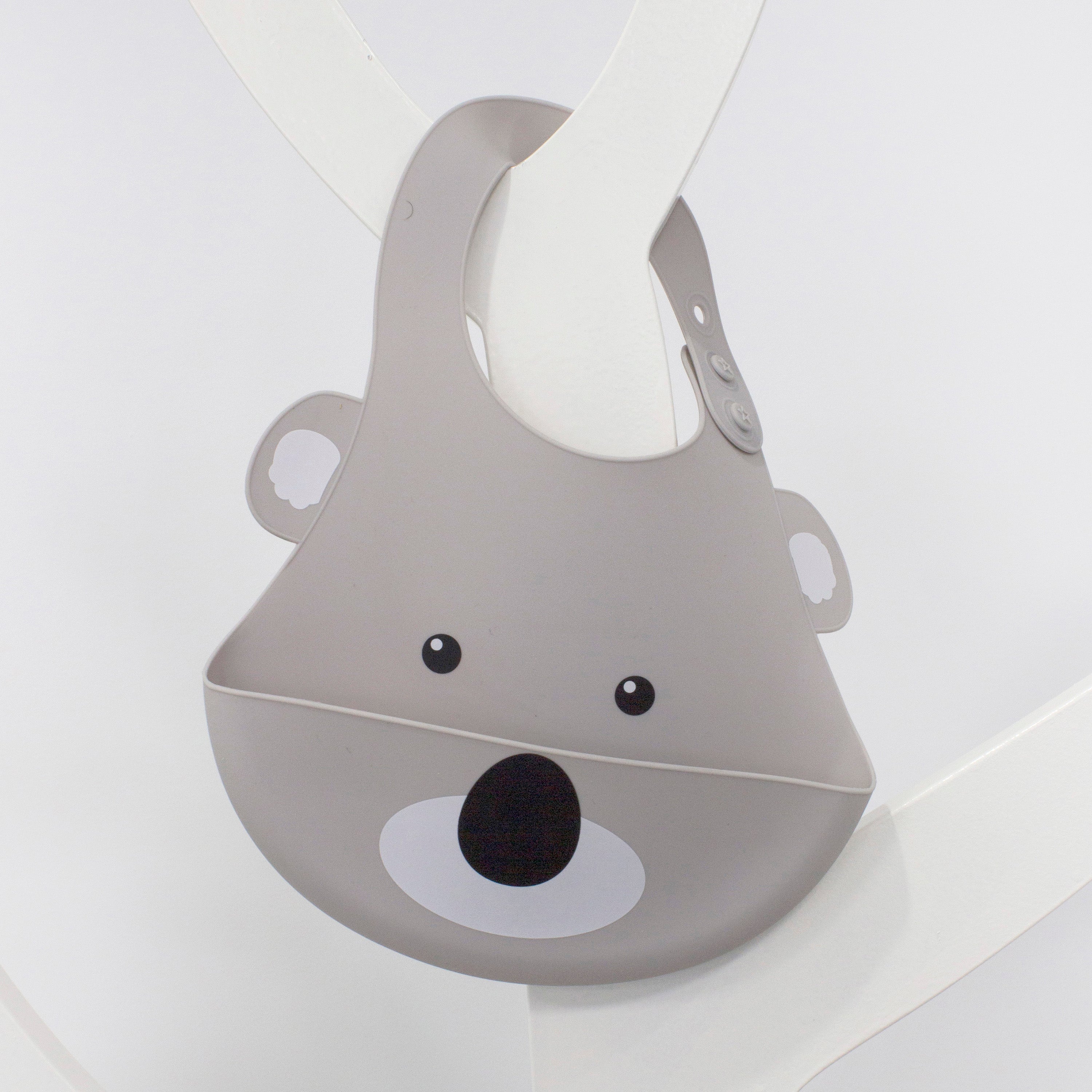 Soft Silicone Baby Bib with Cute Koala Design - Durable & Waterproof for Messy Meals - Perfect for Infants & Toddlers at Home or On-the-Go