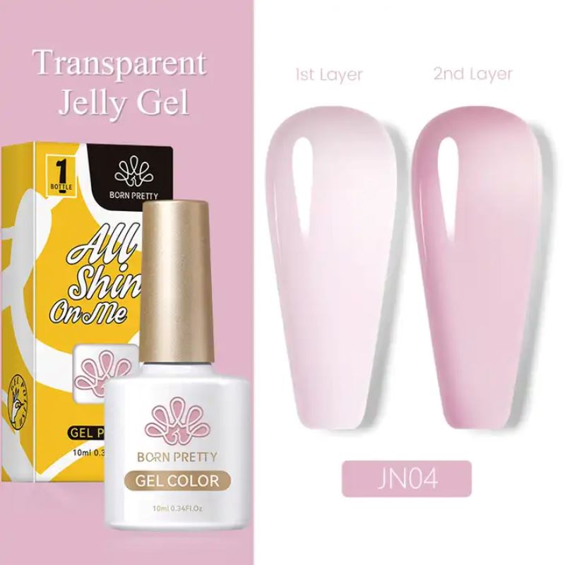 Born Pretty Jelly Nude Gel Polish - Long Lasting Soak Off UV LED Nail Polish for Salon & Home Manicure - Perfect for Weddings, Parties & Everyday Wear