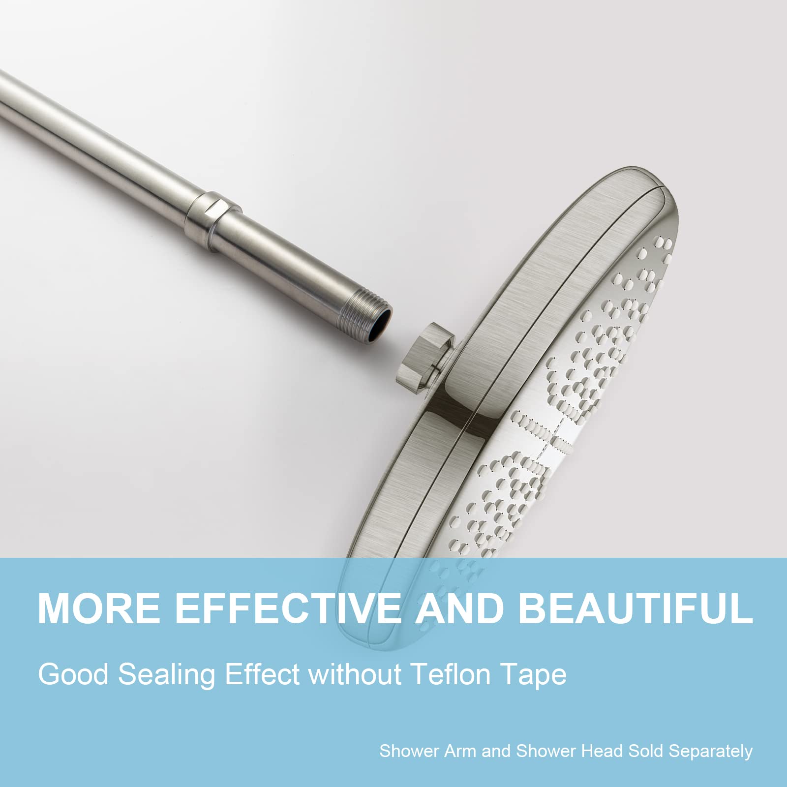 OFFO 3 Inch Brushed Nickel Shower Head Extension Arm - 304 Stainless Steel Shower Pipe Extender for Bathroom & Spa Renovation