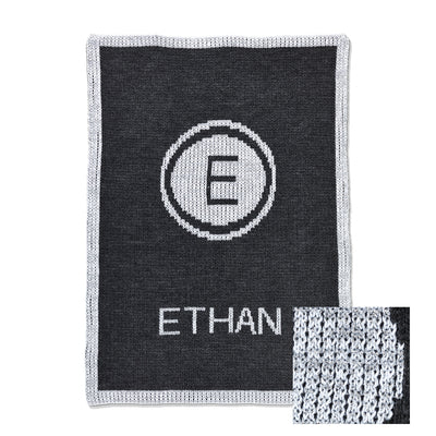 Personalized Butterscotch Blankets with Metallic Initial Stamp - Custom Baby Blanket for Newborn Gifts, Nursery Decor & Photo Props