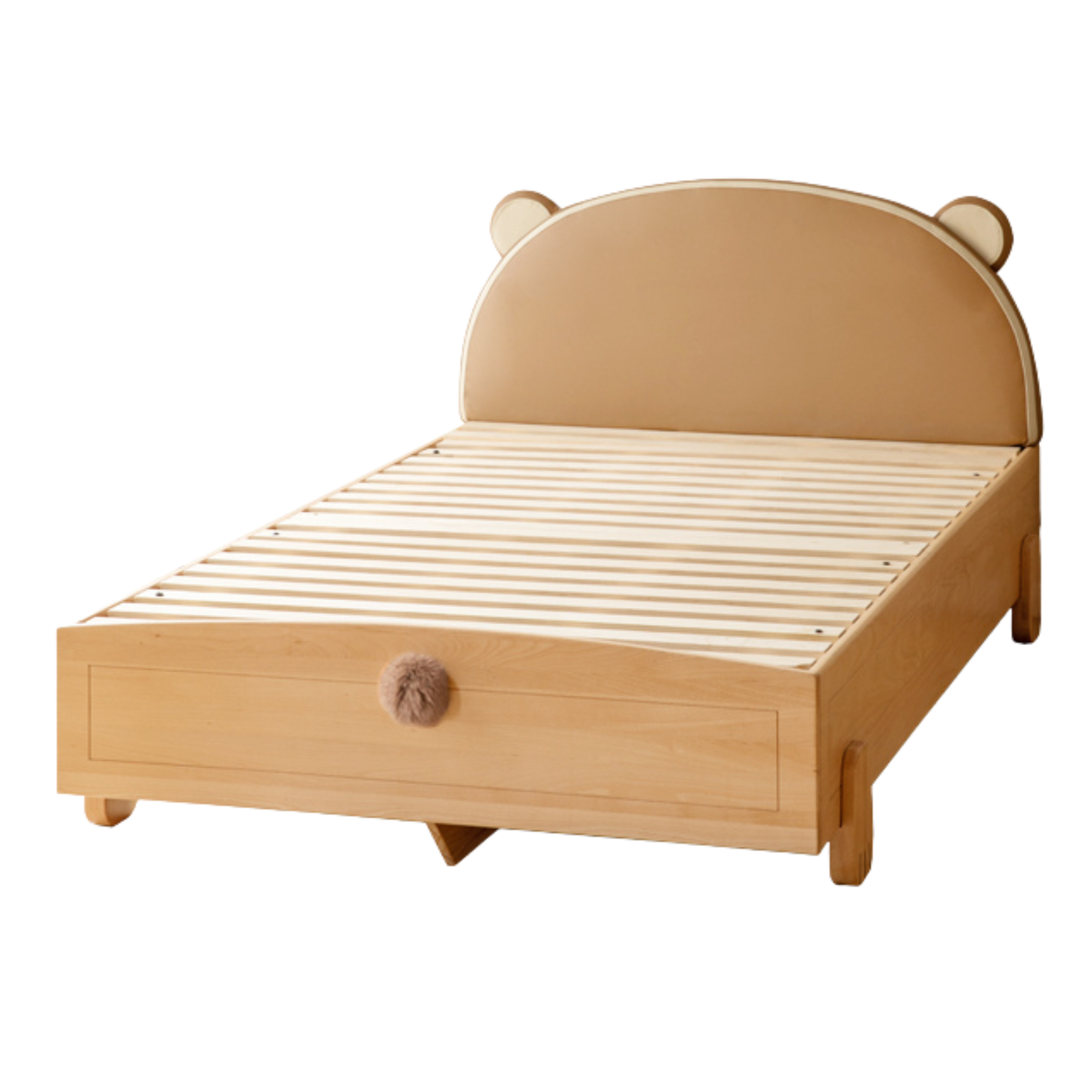 Solid Wood Bear Box Bed - Handcrafted from Premium Beech & Oak - Durable & Stylish Storage Solution for Kids' Rooms, Nurseries, and Cabin Decor