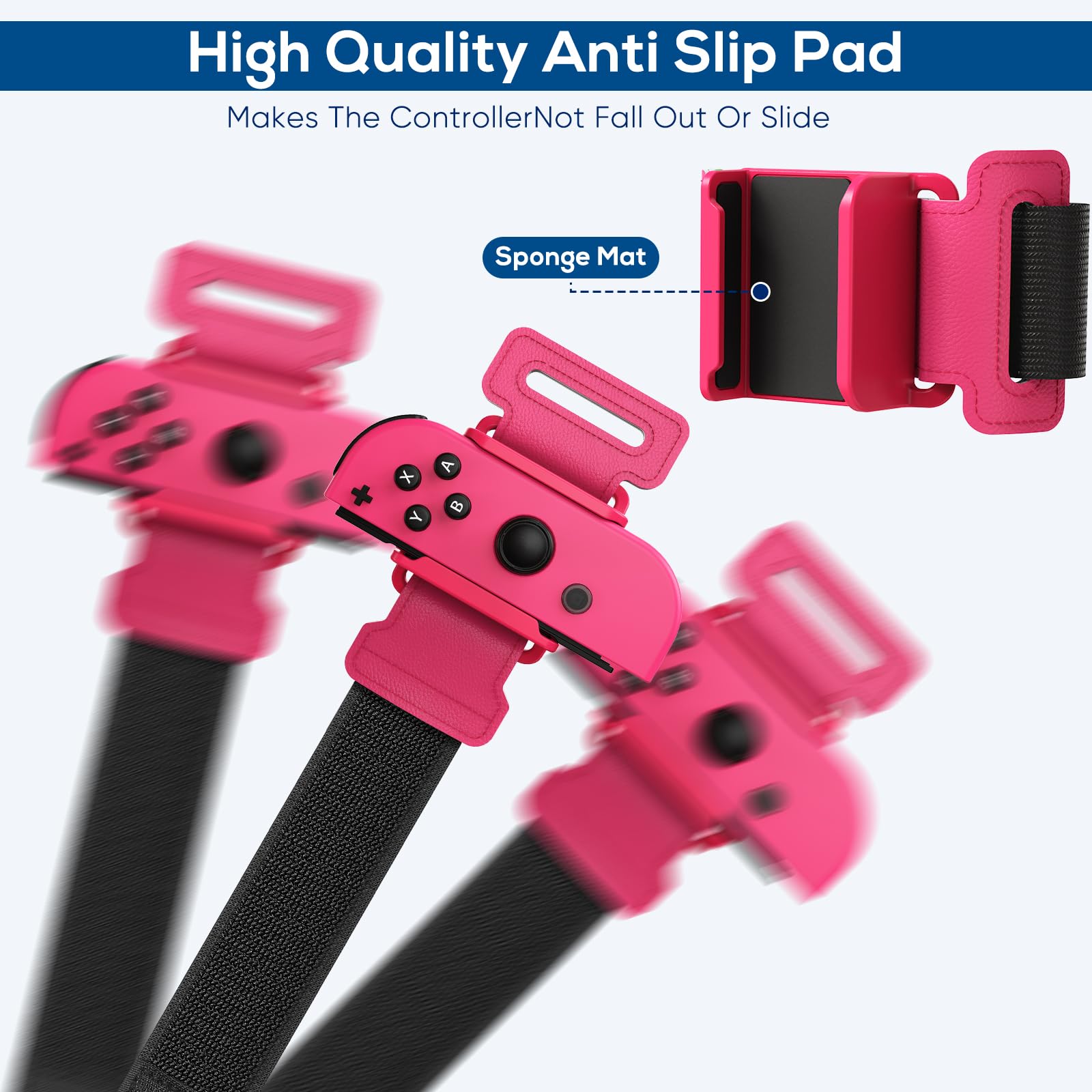 Auarte 4 Pack Adjustable Wrist Bands for Just Dance 2025 2024 2023 2022 2021 - Compatible with Nintendo Switch/Switch OLED Joycon - Elastic Fitness Straps for Zumba, Burn It Up & Dance Workouts - Perfect for Gaming, Exercise & Dance Parties