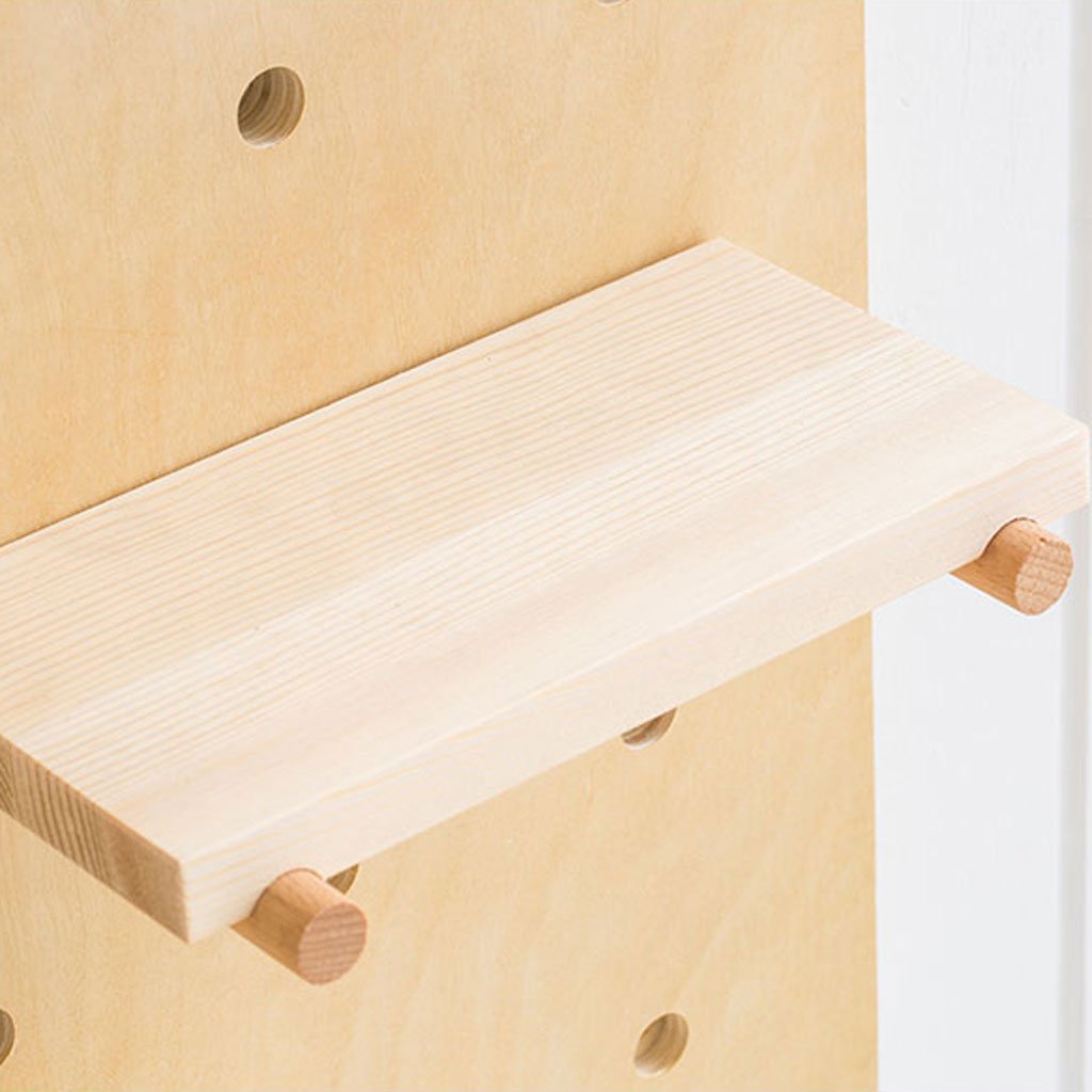 Multifunctional Solid Wood Wall Shelf - Scandinavian Style Storage Rack with Pegboard - 60x160cm Wall Mounted Organizer for Living Room, Bedroom & Office Decor