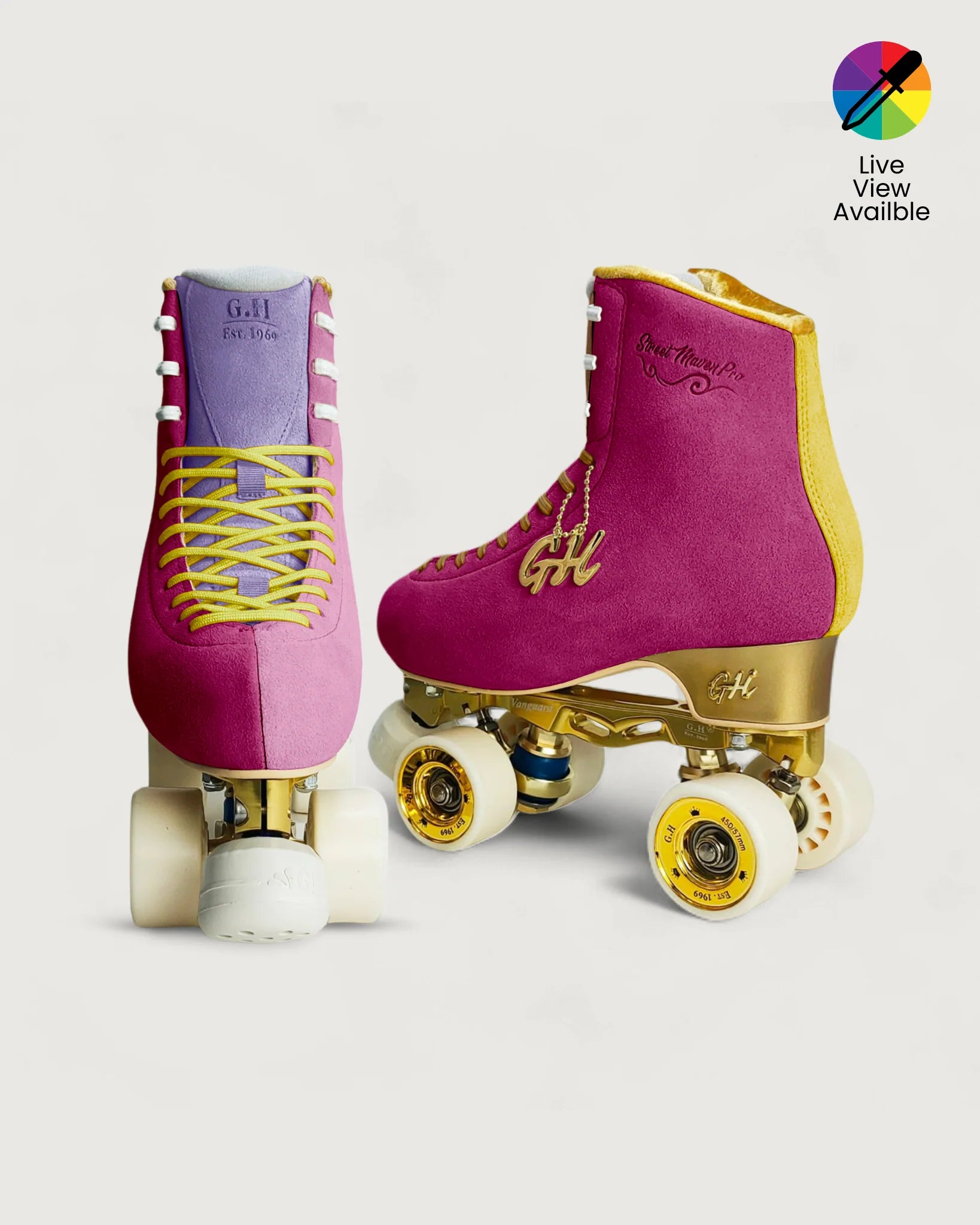 GH Street Maven Pro Quad Roller Skates for Adults - Vibrant Color Jam Design - Outdoor & Indoor Skating, Rink, Fitness, Street Style (Perfect for Beginners & Pros)