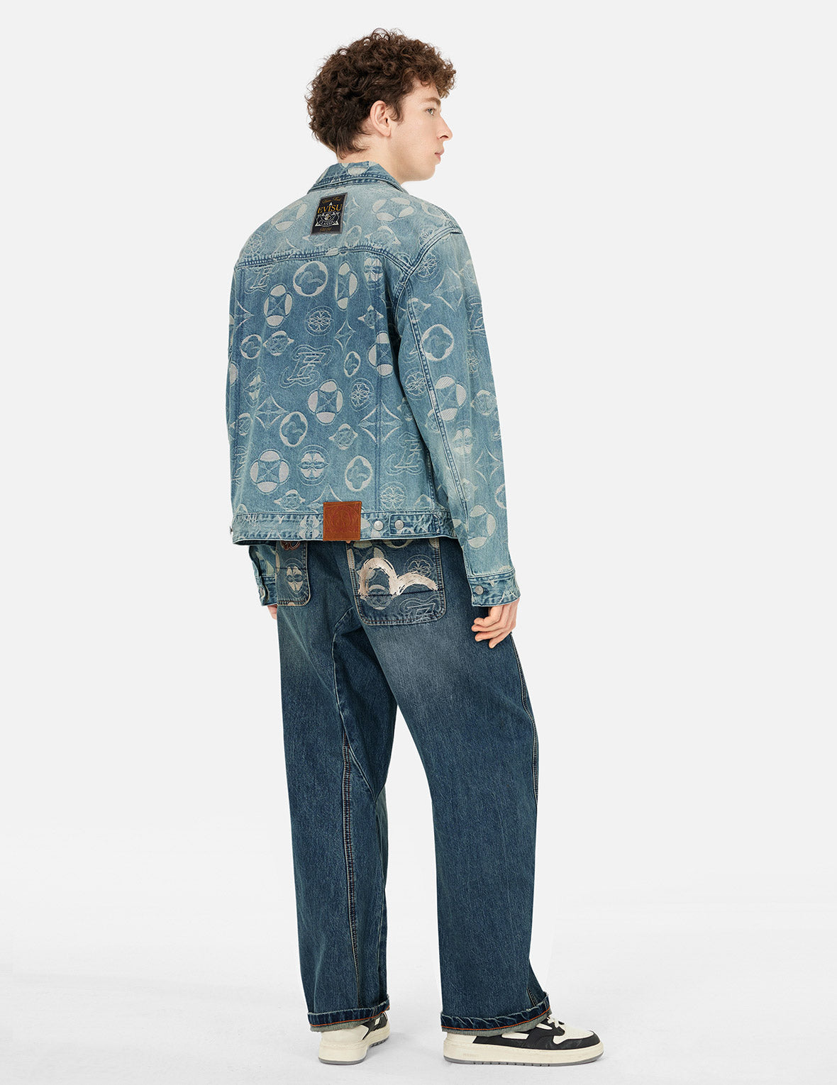 Kamon Jacquard Pockets 3D Fit Jeans for Men - Stretch Denim Slim Fit Pants with Unique Embroidery Design | Perfect for Casual Wear, Night Out & Street Style Fashion