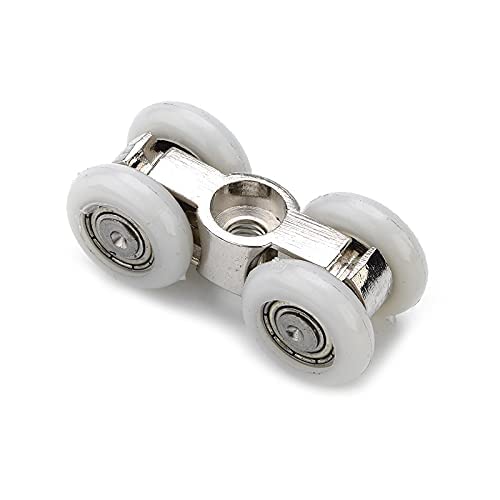 LYYLYF 30KG Stainless Steel Sliding Door Roller Bearings - Heavy Duty Wardrobe Hanging Wheels for Wooden Doors, Furniture Hardware Replacement (Ideal for Bedroom Closets, Kitchen Cabinets & Office Storage)