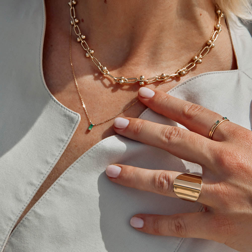 10k Gold Tapered Barrel Ring for Women - Elegant Stackable Minimalist Jewelry for Everyday Wear & Special Occasions