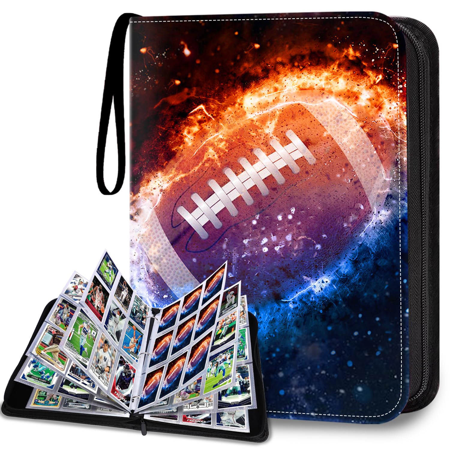 900-Pocket Football Card Binder with Protective Sleeves - Premium Trading Card Display Album for Sports & Game Cards Collection - Perfect for Organizing, Storing, and Showcasing Your Valuable Football Card Collection at Home or Tournaments