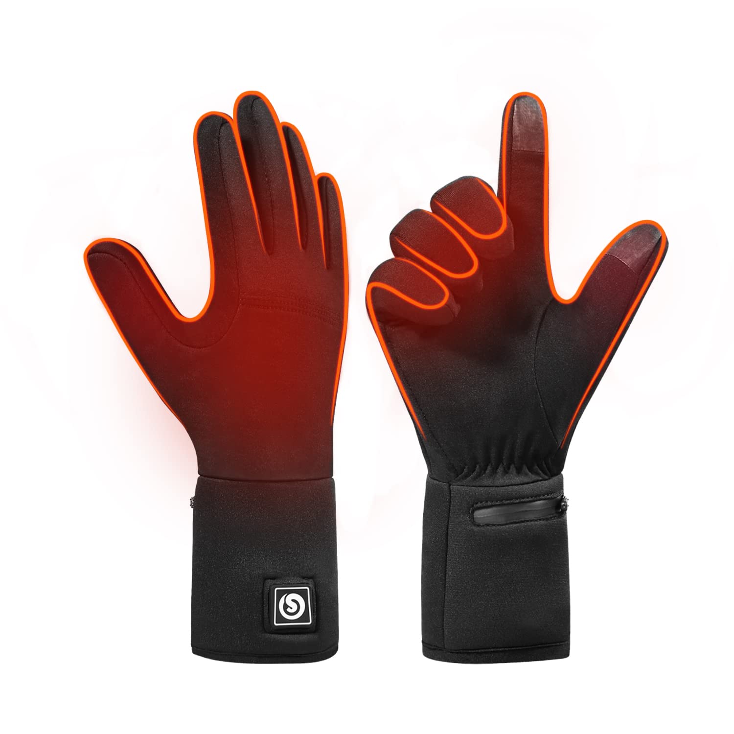 DAY WOLF Heated Glove Liners - 7.4V Rechargeable Battery Heated Gloves for Men & Women, Thin Thermal Winter Gloves for Running, Cycling, Motorcycle Riding & Outdoor Activities