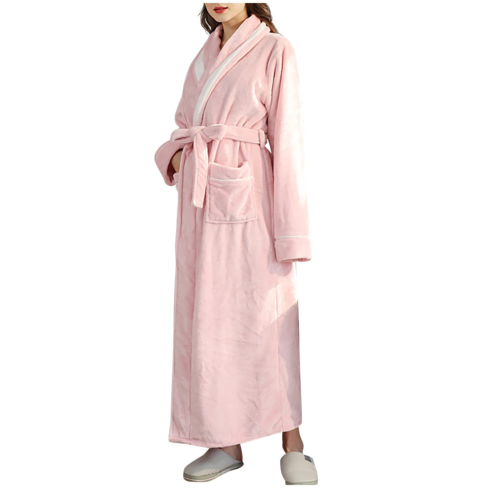 Unisex Flannel Solid Color Jumpsuit Bathrobe - Warm Winter Sleepwear for Women & Men | Cozy Loungewear for Home, Sleep & Relaxation