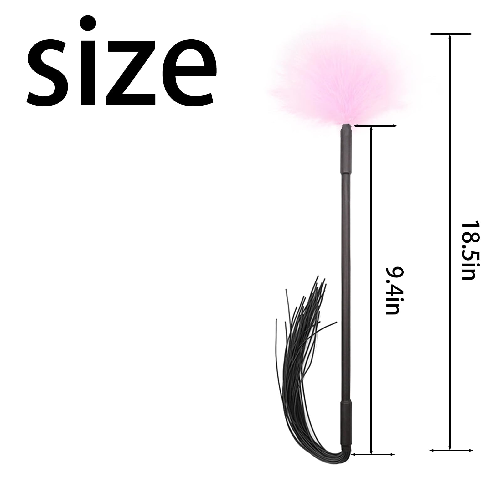 Premium Feather Teaser Stick - Multifunctional Sensual Massage Toy for Couples, Pink | Soft Rubber Whip for Foreplay & Intimate Play | Enhance Romance & Spice Up Your Love Life
