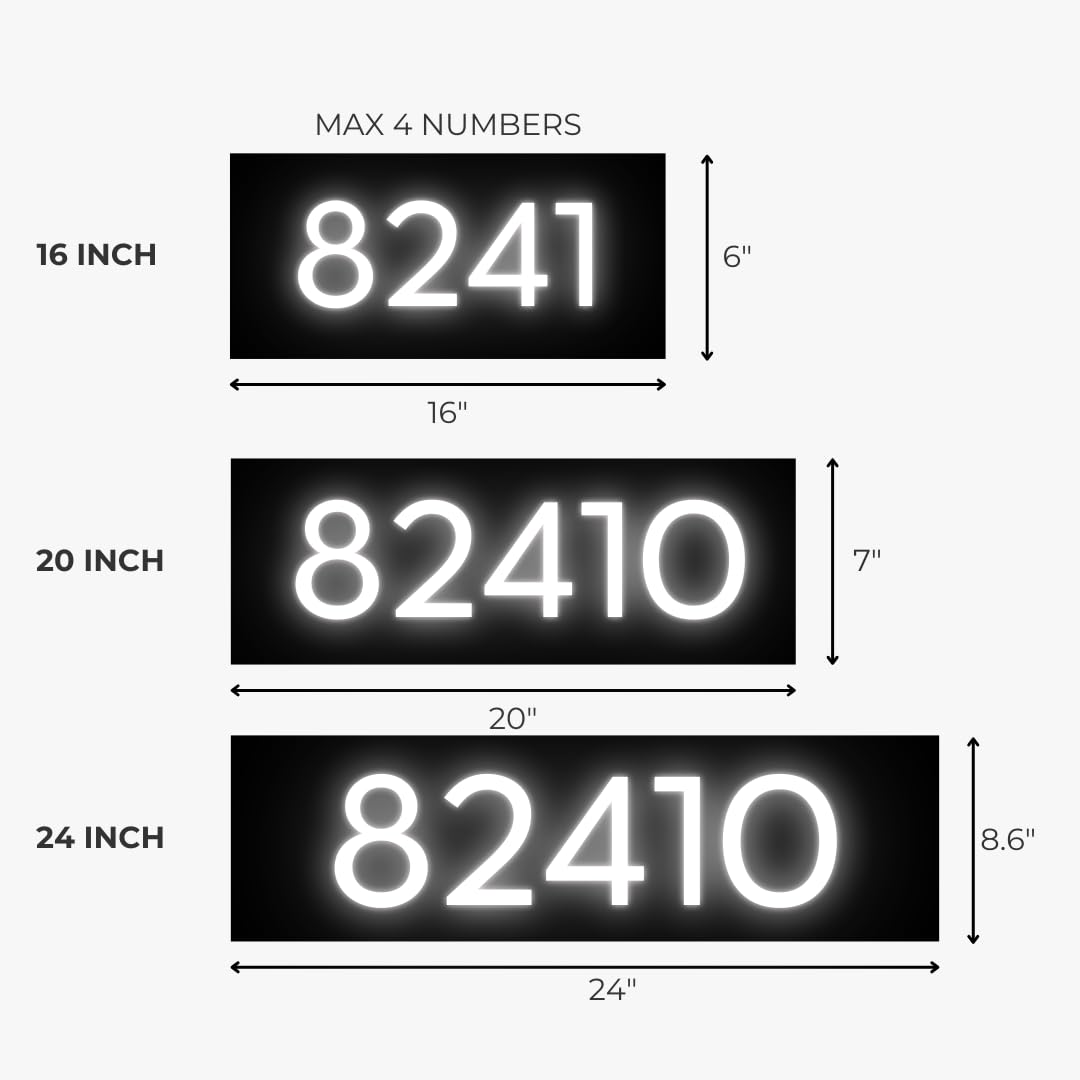 Custom Solar-Powered Backlit House Address Sign - Outdoor Lighted House Number Plaque for Exterior & Yard - Durable & Weatherproof - Perfect for Home, Driveway, and Garden Decoration