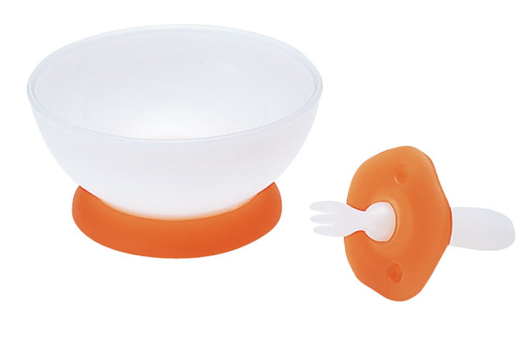 Combi Baby First Feeding Set - Toddler Training Bowl & Fork Kit for Beginners - Perfect for Learning to Eat Independently at Home or Daycare