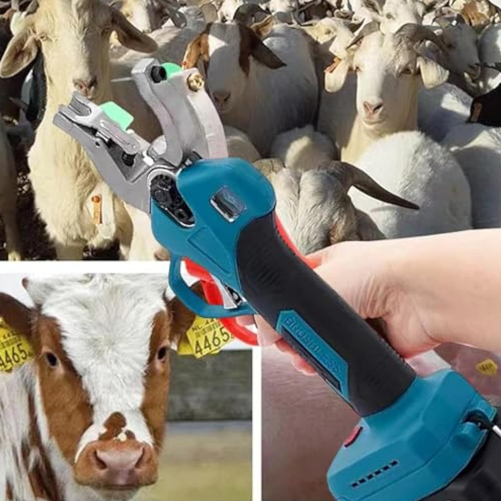 Upgraded Electric Sheep Ear Tag Pliers with Digital Counting Display - 3 Stainless Steel Ear Tag Pins & Tool Box - Durable Livestock Tagging Tool for Farm, Ranch, and Animal Identification