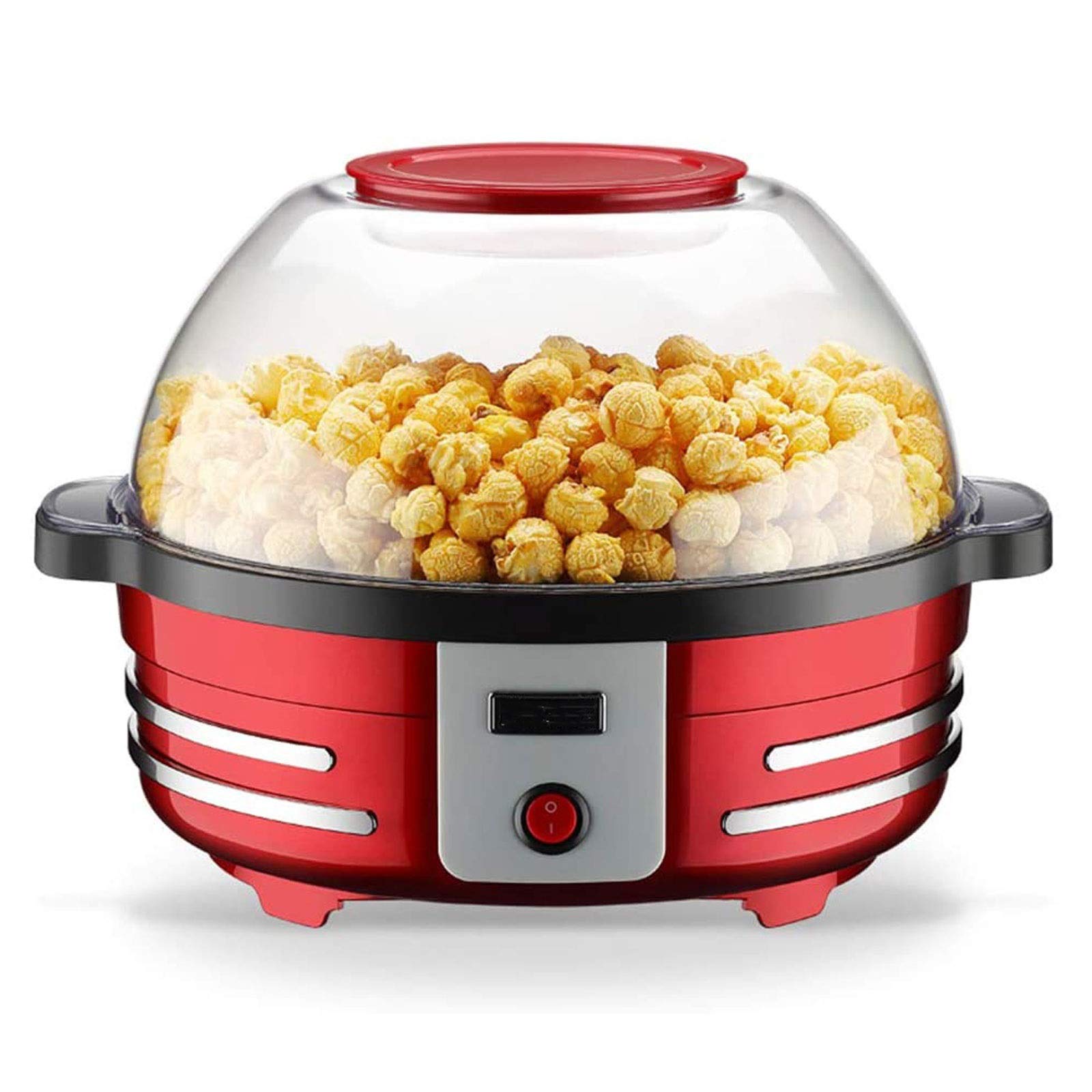 **5L Large Capacity Automatic Hot Air Popcorn Maker - 850W Household Popcorn Popper Machine for Hot Oil or BBQ (Red) - Perfect for Movie Nights, Parties & Snack Time**