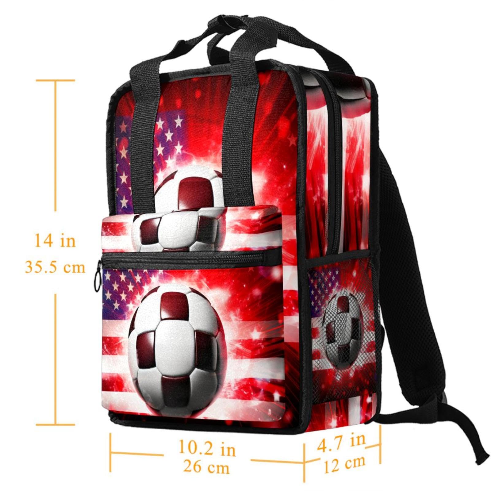 Best Travel Backpack for Women & Men - Durable American Flag Football Backpack for Hiking, College, Work & Outdoor Adventures