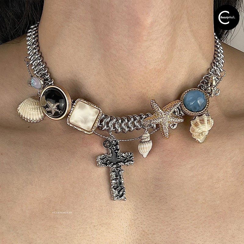 ALONEMOON Punk Marine Life Titanium Steel Necklace for Women & Men - Edgy Gothic Jewelry Gift for Ocean Lovers, Perfect for Concerts, Parties & Everyday Wear