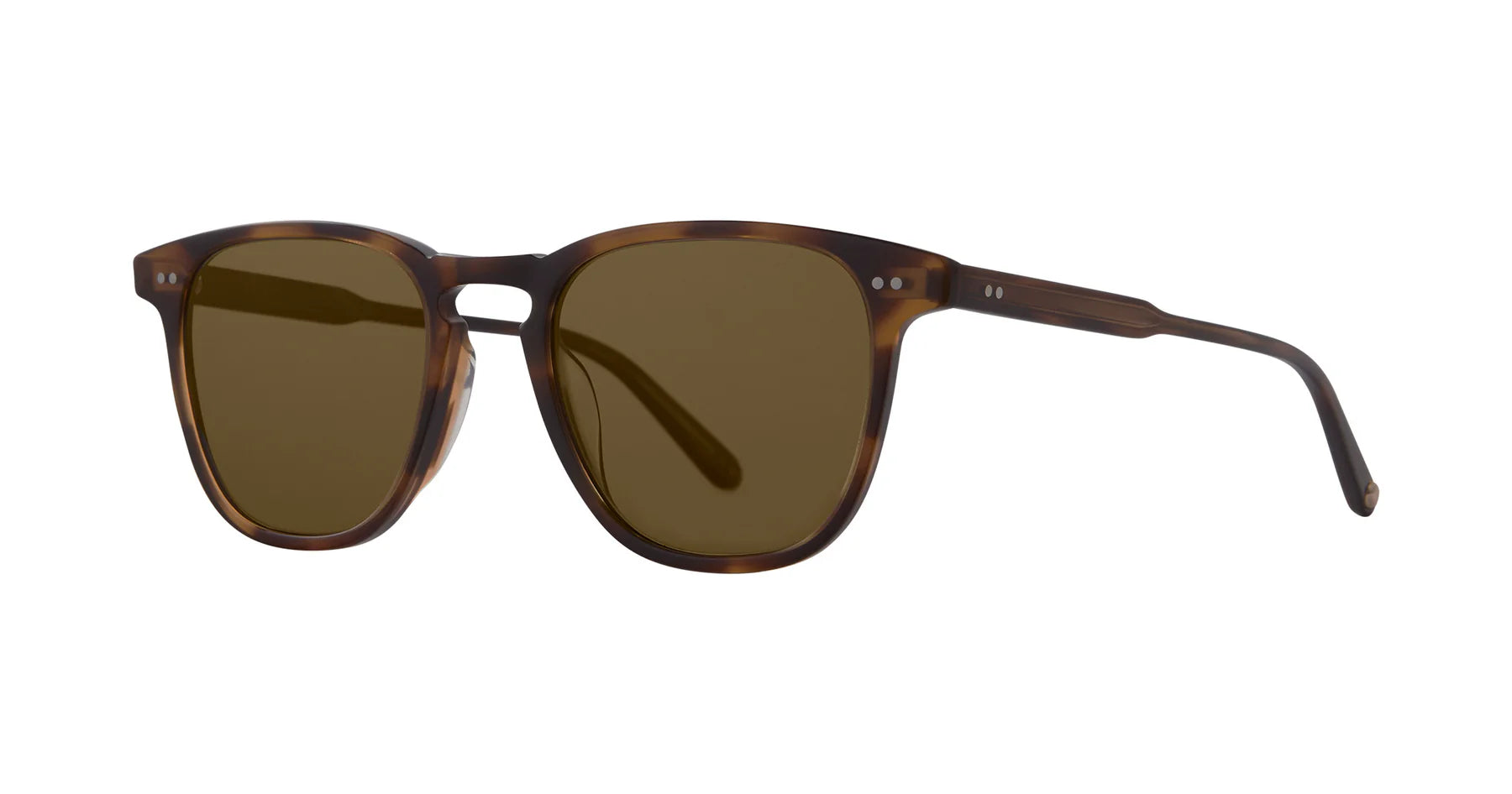 Garrett Leight Brooks 2002 Polarized Sunglasses - Spotted Brown Shell Frame - UV Protection for Driving, Beach & Outdoor Activities