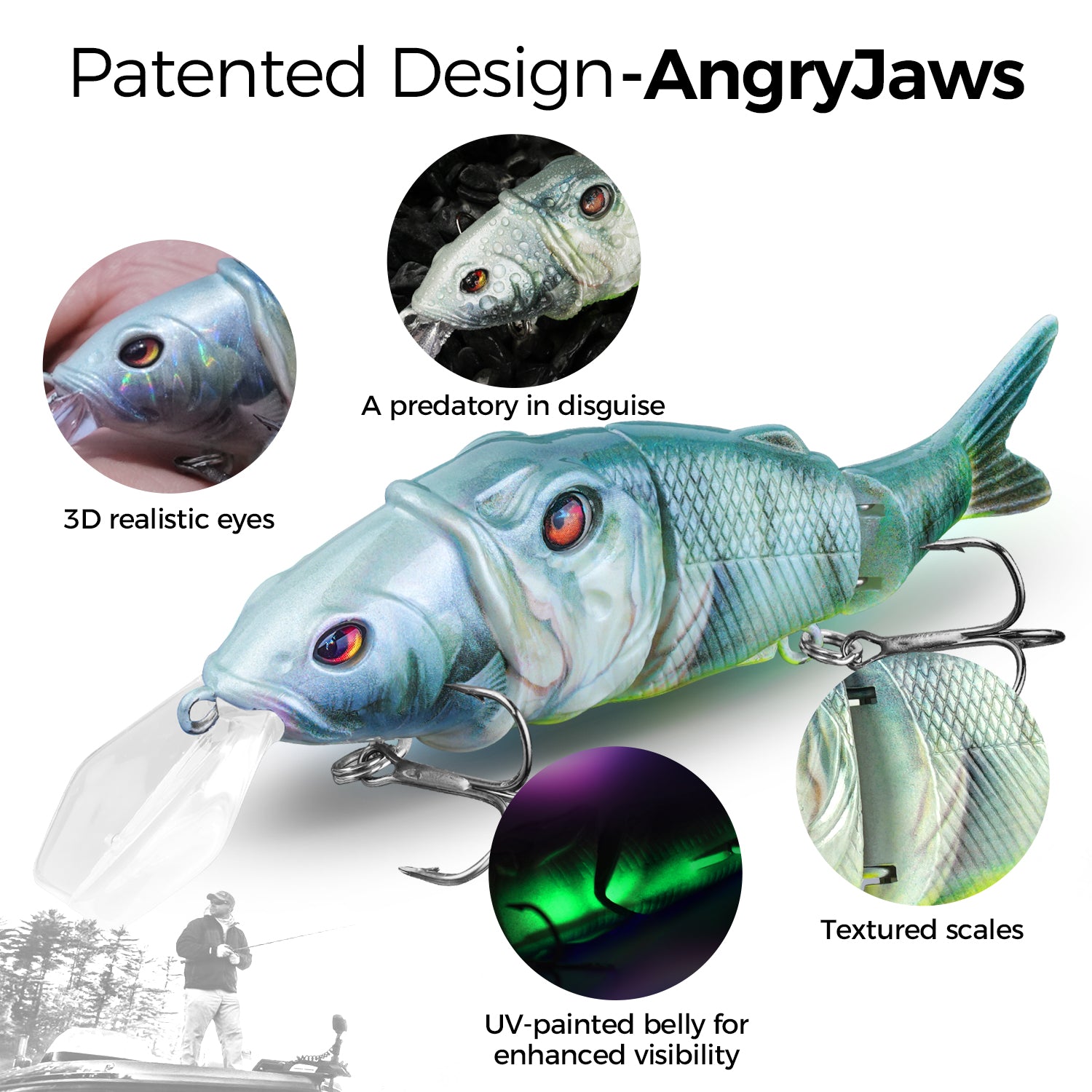 Premium M1 Metal Jointed Swimbait with Realistic Tongue - Lifelike Fishing Lure for Bass, Pike & Walleye - Perfect for Freshwater & Saltwater Fishing