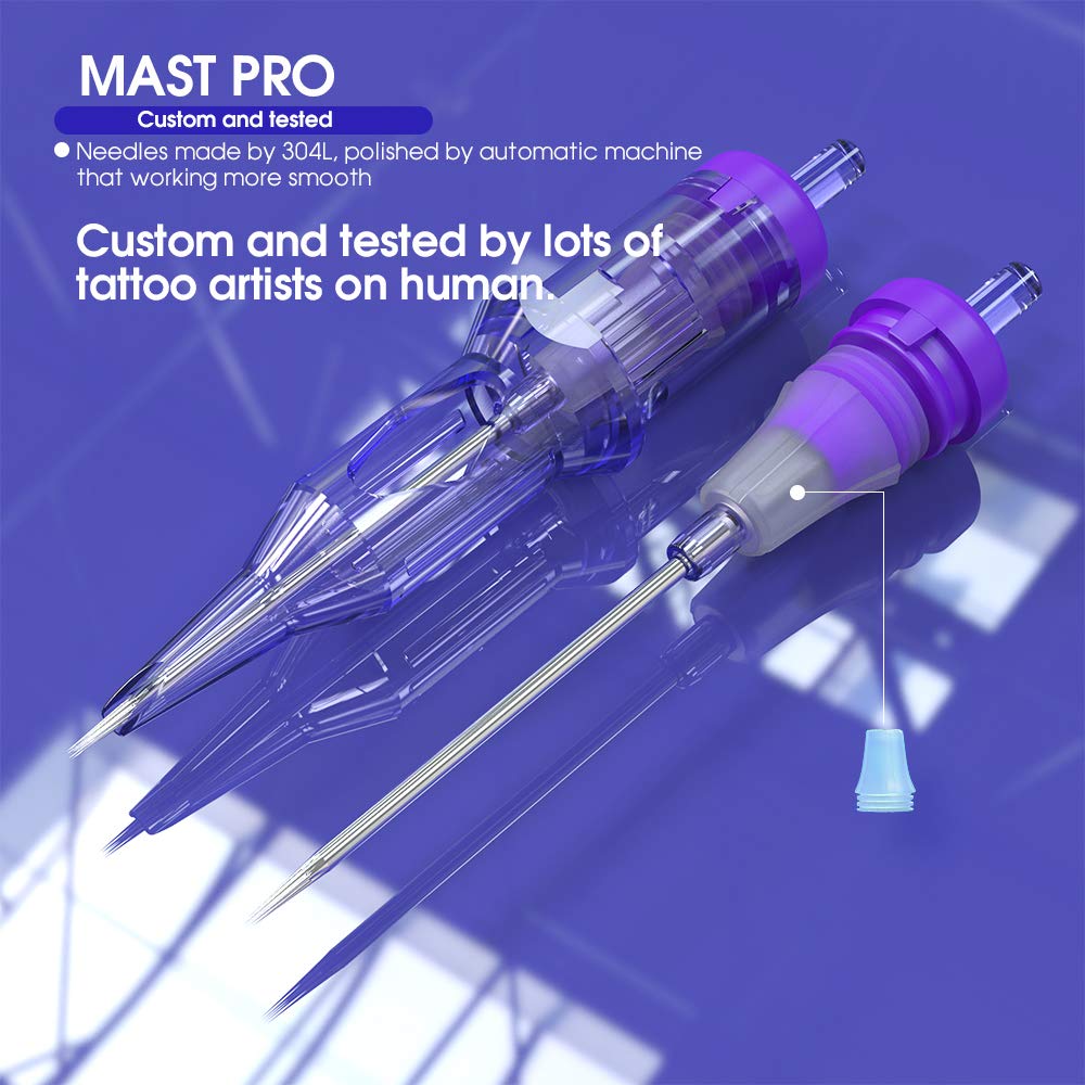 Professional Mast Tour Rotary Tattoo Pen Kit with Halo II Power Supply - Complete Tattoo Machine Gun Set with Pro Cartridges Needles & Certified Triple Black Ink (Corded, Pink) - Perfect for Beginners & Professional Tattoo Artists, Home & Studio Use