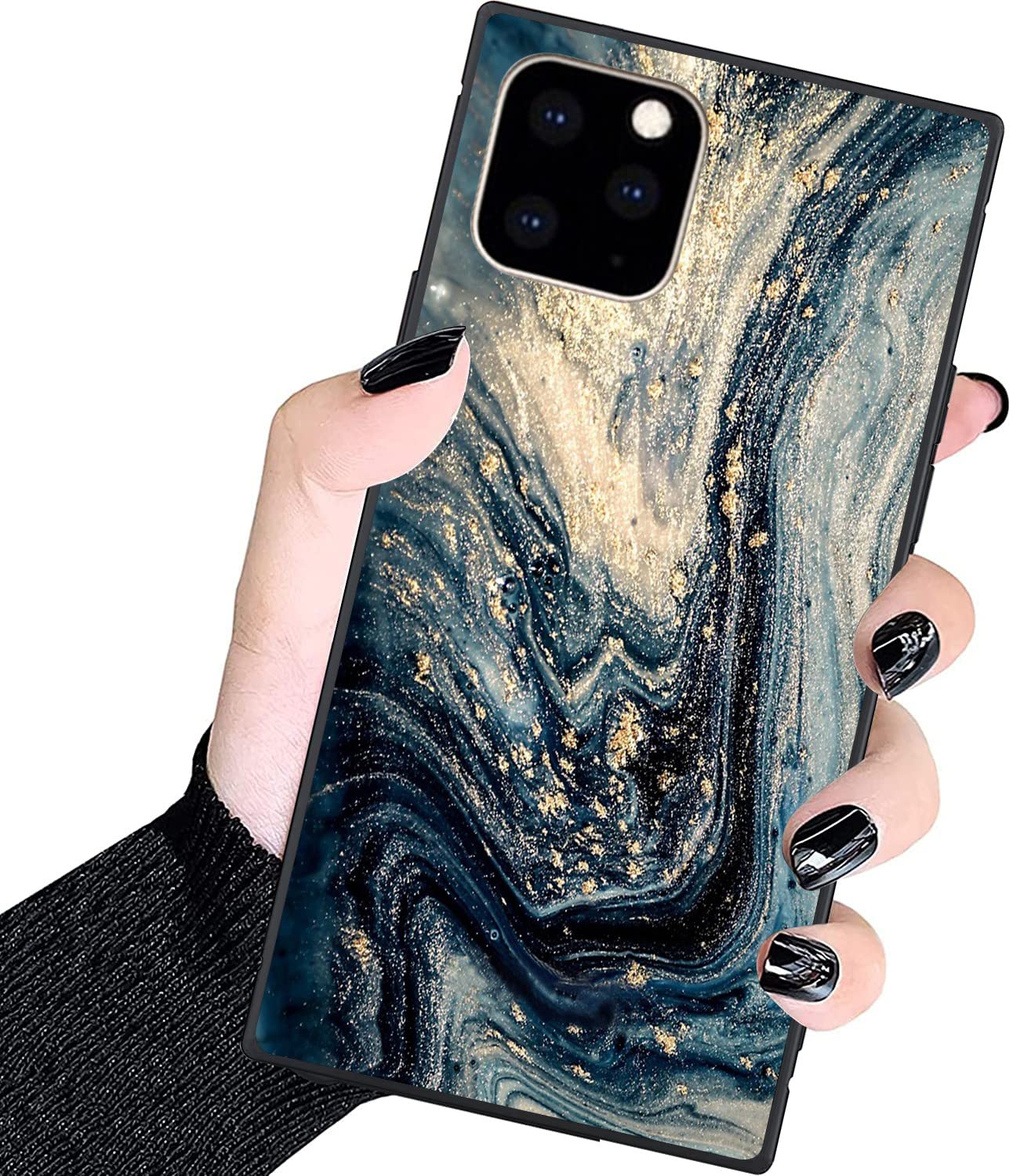 Luxury Marble Blue & Gold iPhone 11 Pro Max Case - Shockproof Silicone TPU Protective Cover with Premium Design for Men & Women | Perfect for Office, Travel & Everyday Use (6.5 Inch)