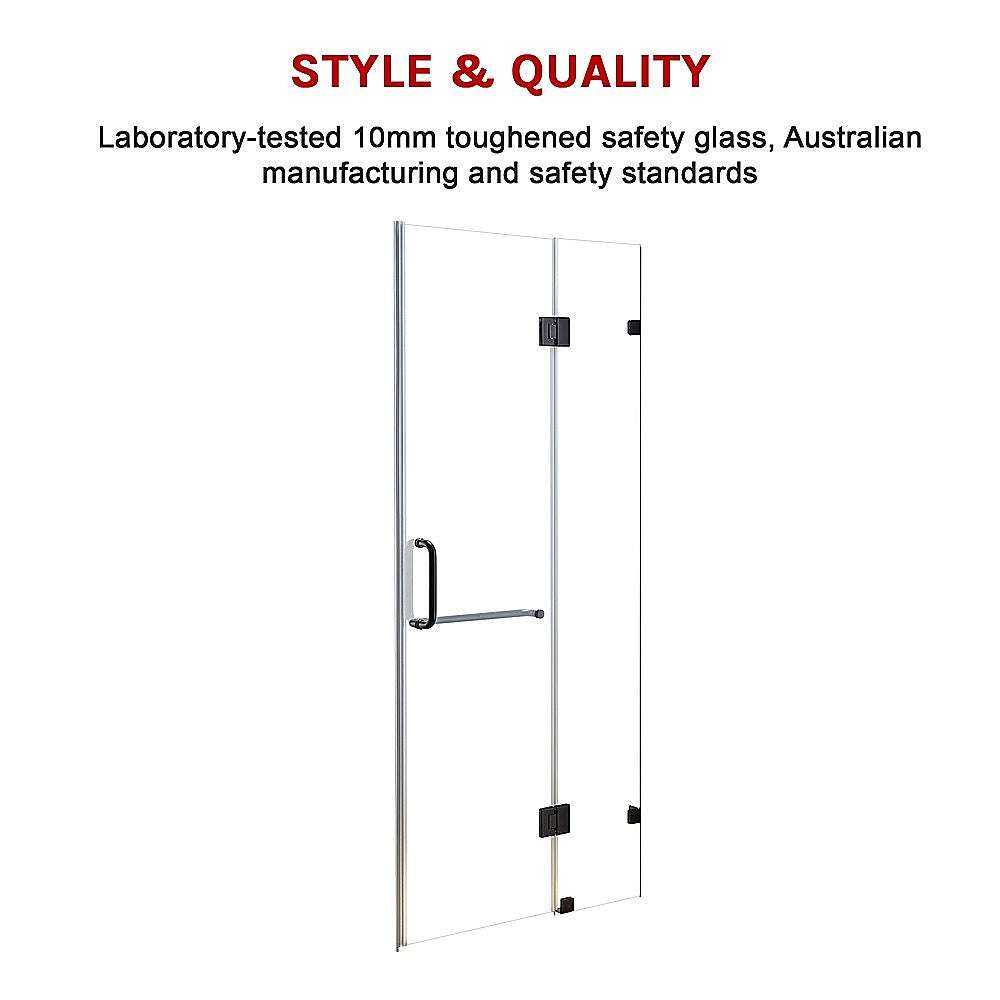 10mm Frameless Shower Screen 100x200cm - Wall to Wall Bathroom Glass Panel by Della Francesca | Modern Walk-In Shower Enclosure for Luxury Bathrooms