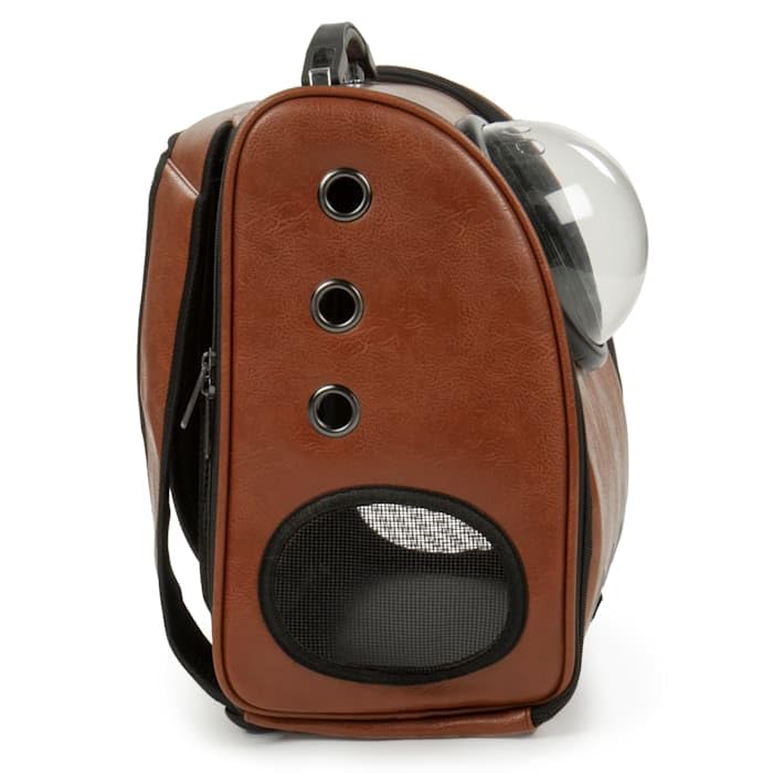 Sherpa Cat Travel Backpack with Bubble Window - Airline Approved Pet Carrier for Small Dogs & Cats (Brown, One Size) - Perfect for Air Travel, Road Trips & Vet Visits