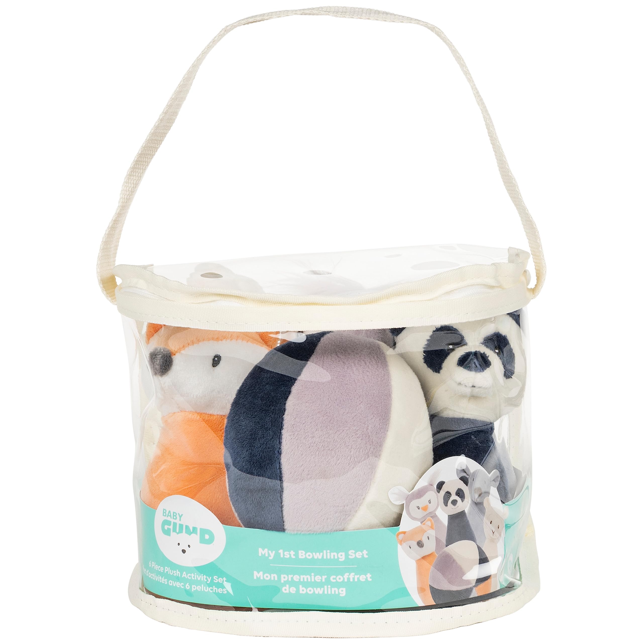GUND My First Bowling Set - 6 Plush Stuffed Animal Toys for Babies & Toddlers (6 inch) | Soft Baby Toys for Early Learning & Playtime Fun | Perfect Gift for 1st Birthday, Nursery Decor, and Sensory Play