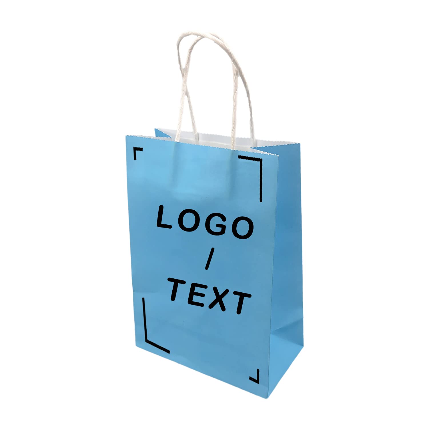 100 Pcs Custom Printed Kraft Paper Bags - 5.91x3.15x8.27 Inch Eco-Friendly Shopping Bags for Retail, Parties, Gifts & Supermarkets | Reusable Merchandise & Grocery Bags