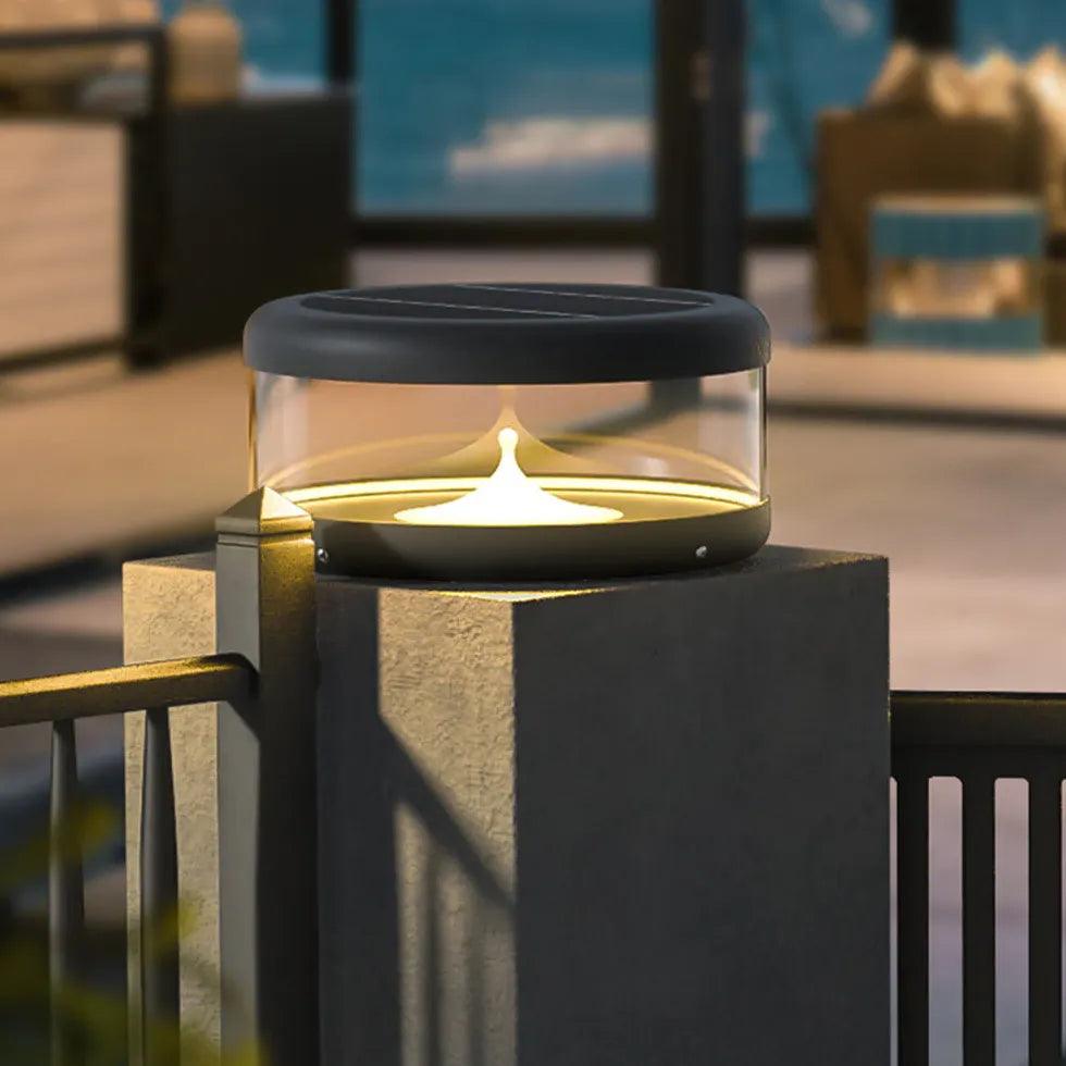 Solar Powered Outdoor Pillar Lights - Waterproof Cylindrical LED Landscape Lighting for Garden, Pathway, Driveway, and Patio Decor