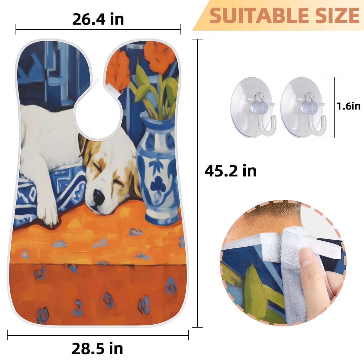 Men's Beard Shaving Bib & Hair Dye Apron - Waterproof Barber Cape for Haircut, Beard Trimming & Makeup - Sink Hair Catcher & Grooming Accessory - Perfect for Home Haircuts, Salon Styling & DIY Hair Coloring