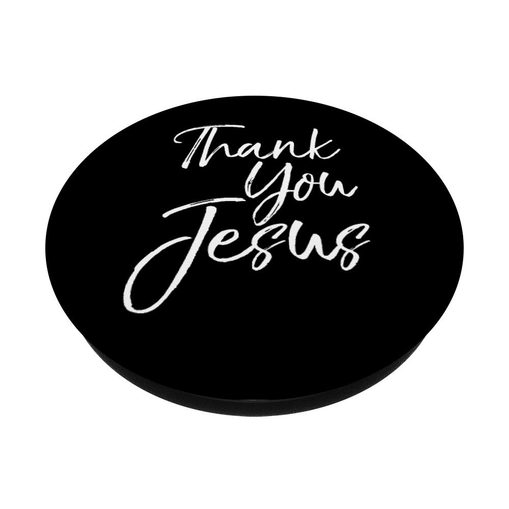 Thank You Jesus PopSocket Grip - Christian Faith Bible Quote Swappable PopGrip for Phones & Tablets - Perfect for Church, Prayer, and Daily Inspiration