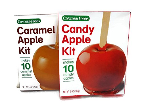 Concord Candy & Caramel Apple Kit - Make 20 Delicious Candy Apples at Home | Perfect for Halloween Parties, Fall Festivals & DIY Treats
