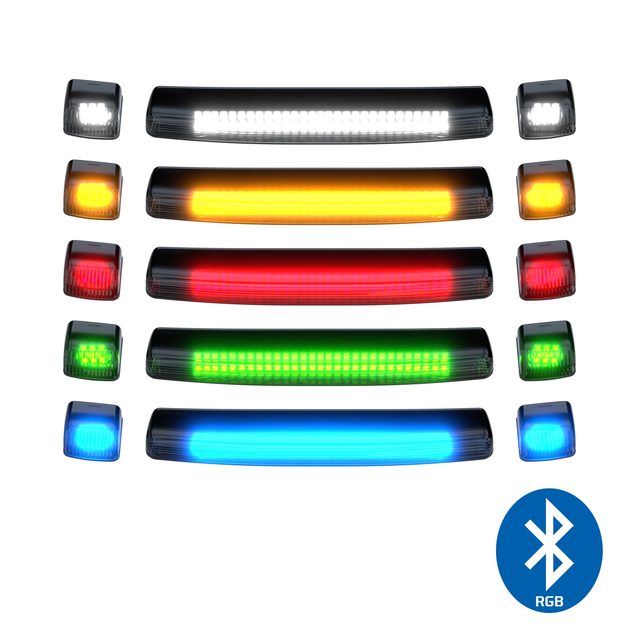 GMC & Chevy 15-19 (3rd Gen) Heavy Duty Smoked Cab Roof Light Lens with RGB Multi-Color High Power LEDs - Upgrade for Trucks, Off-Roading & Night Driving