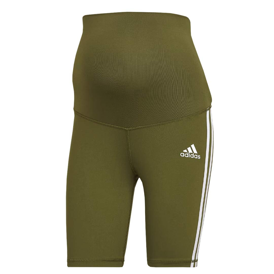 Adidas Women's Positivity 3 Stripes Maternity Training Short Tights HS3626 - Comfortable Workout Leggings for Yoga, Gym & Pregnancy Exercises