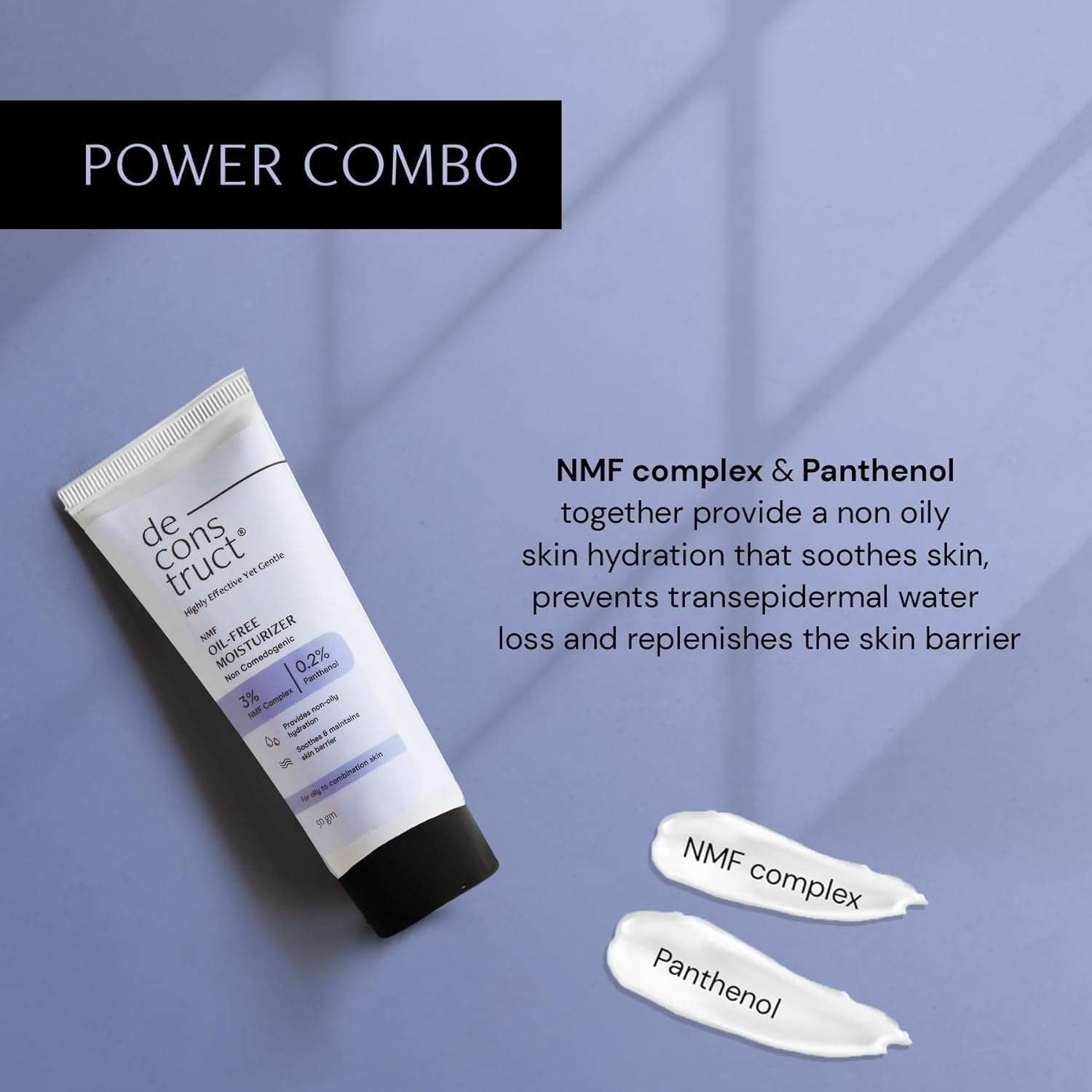 Oil-Free Moisturizer for Oily Skin - 3% NMF Complex & 0.2% Panthenol Lightweight Gel Face Cream | Hydrating Non-Greasy Formula for Oily & Combination Skin | 50g | Perfect for Daily Skincare Routine & Summer Hydration