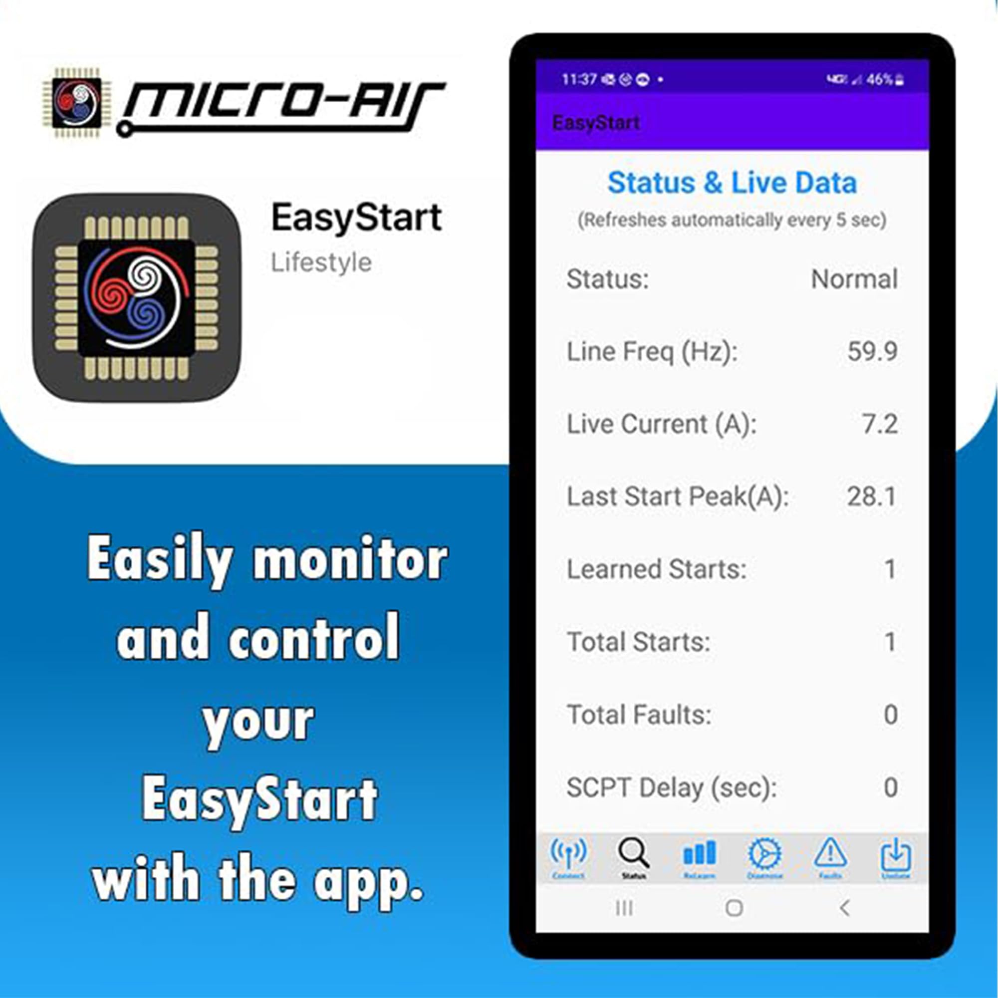 BLUETOOTH Micro-Air Easystart 364-X36 Marine & RV Air Conditioner Soft Starter | Bluetooth Enabled Compressor Unit for Travel Trailers | Includes FREE Installation Kit | Perfect for Boating, Camping & Off-Grid Living