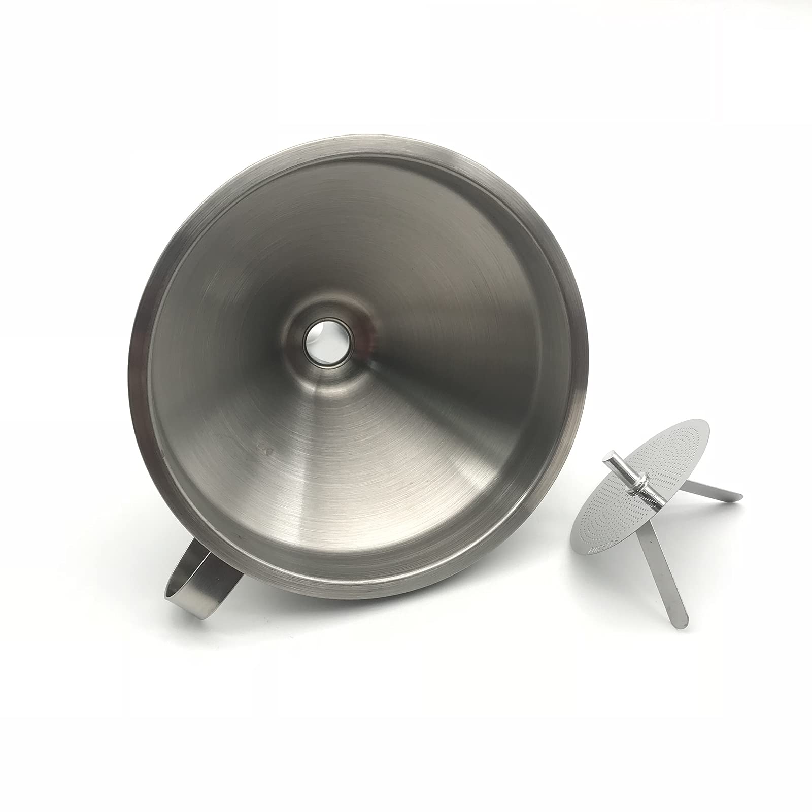 Premium 5-Inch 304 Stainless Steel Kitchen Funnel with Removable Strainer - Heavy Duty Liquid & Powder Transfer Filter for Cooking, Oil, Wine, DIY Projects & Home Brewing