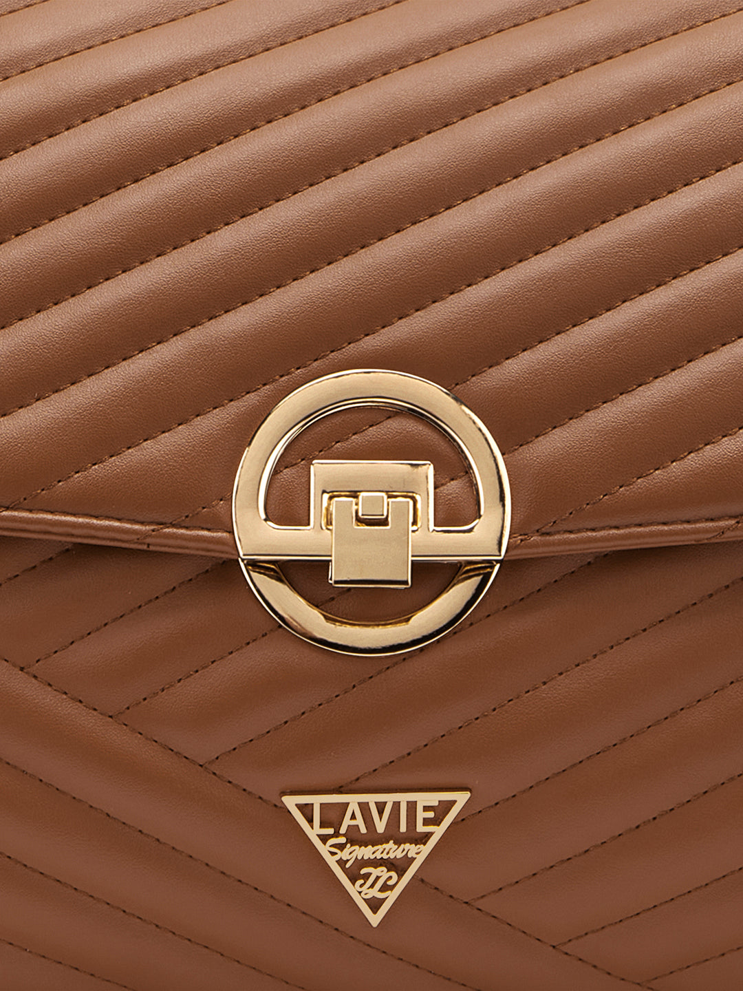 Lavie Signature Denver Large Women's Quilted Flap Satchel Handbag - Stylish Crossbody Purse for Work, Travel & Everyday Use