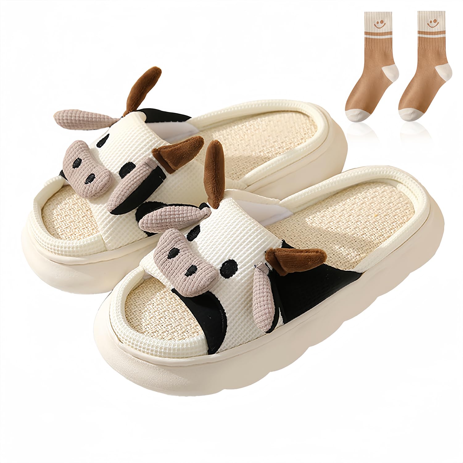 **Cozy Cow Slippers for Women & Men - Soft Cartoon Animal House Shoes for Indoor & Outdoor Use - Perfect Gift for Christmas, Birthday & Home Relaxation**