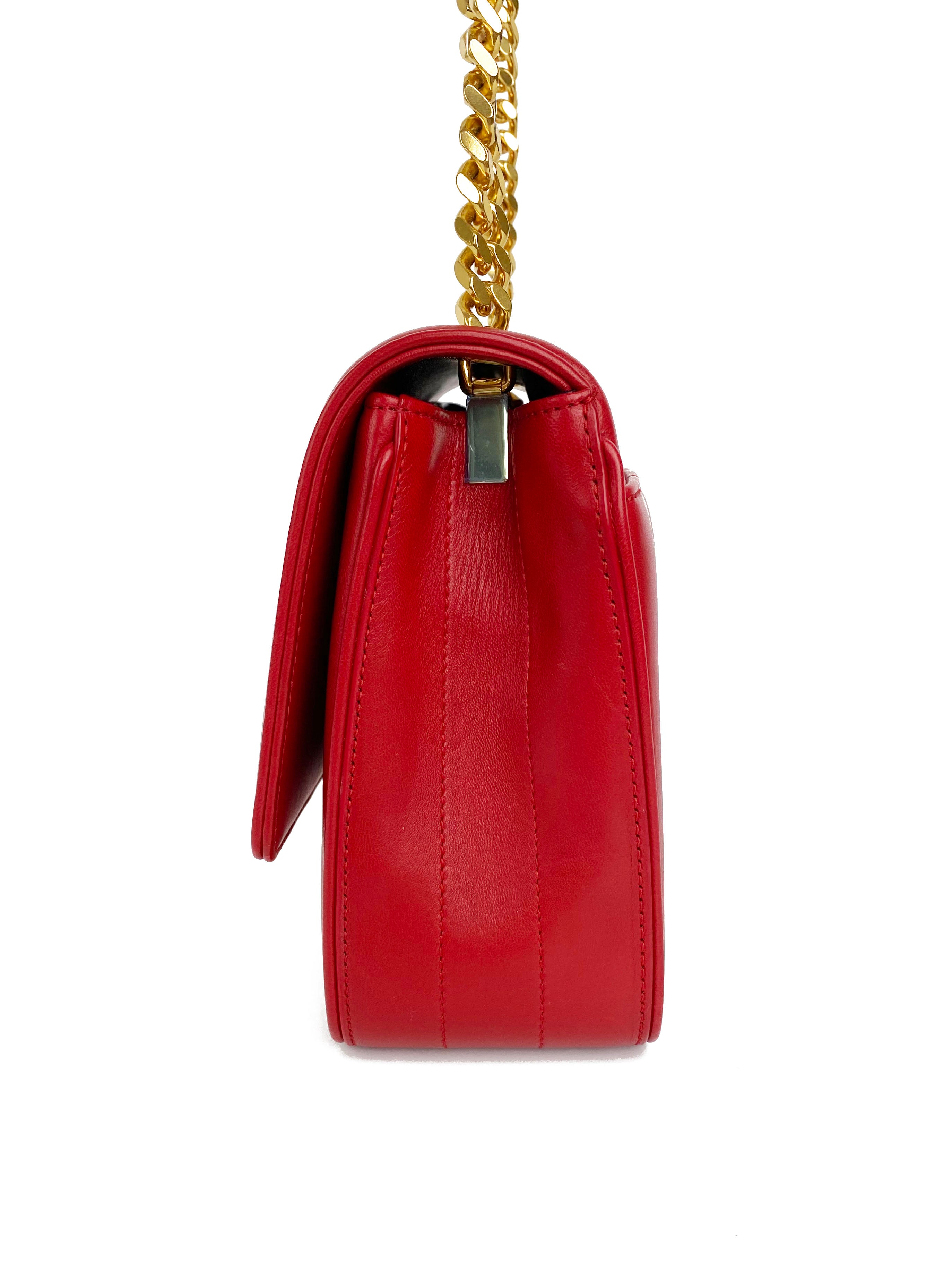 Saint Laurent Small Red Vicky Bag - Luxury Leather Crossbody Purse for Women | Perfect for Date Night, Parties & Everyday Use