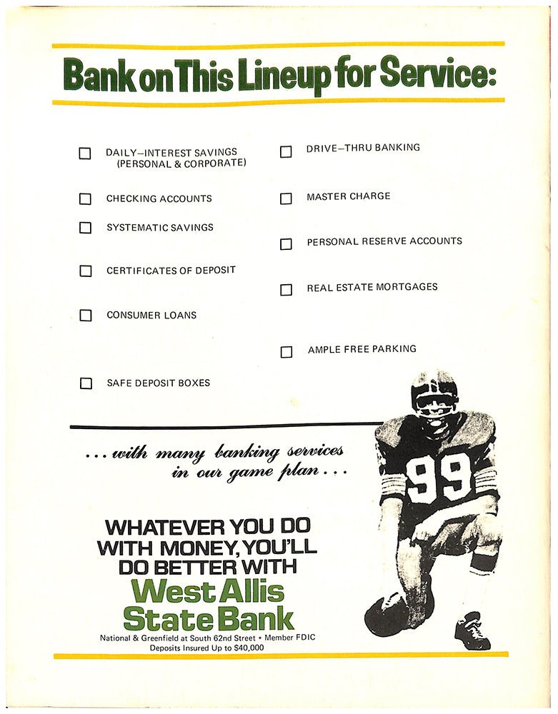 Lynn Dickey Packers Signed September 3rd 1976 Football Game Program - Authentic Collectible Memorabilia for NFL Fans and Sports Enthusiasts - Perfect for Display in Man Caves, Sports Bars, and Memorabilia Collections