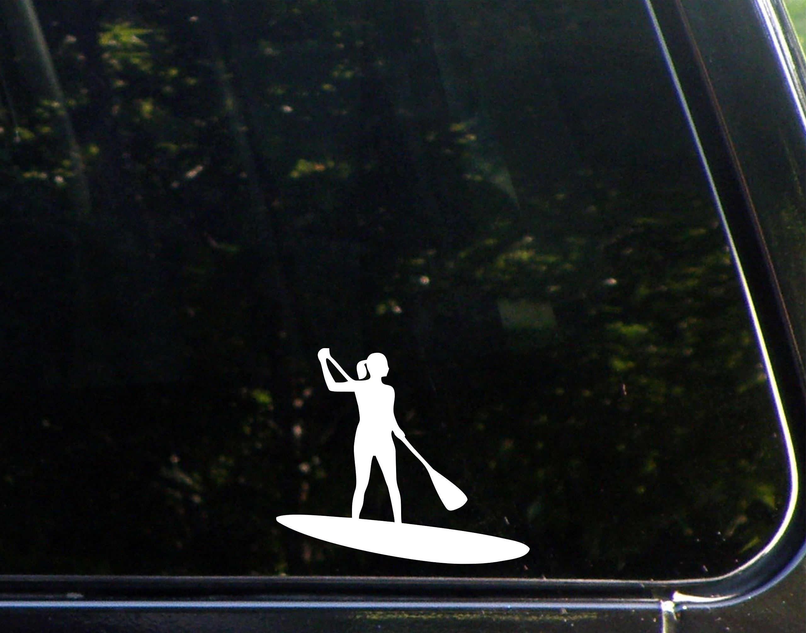 Vinyl Die Cut Decal Sticker - Girl Paddle Boarding Design (4.5