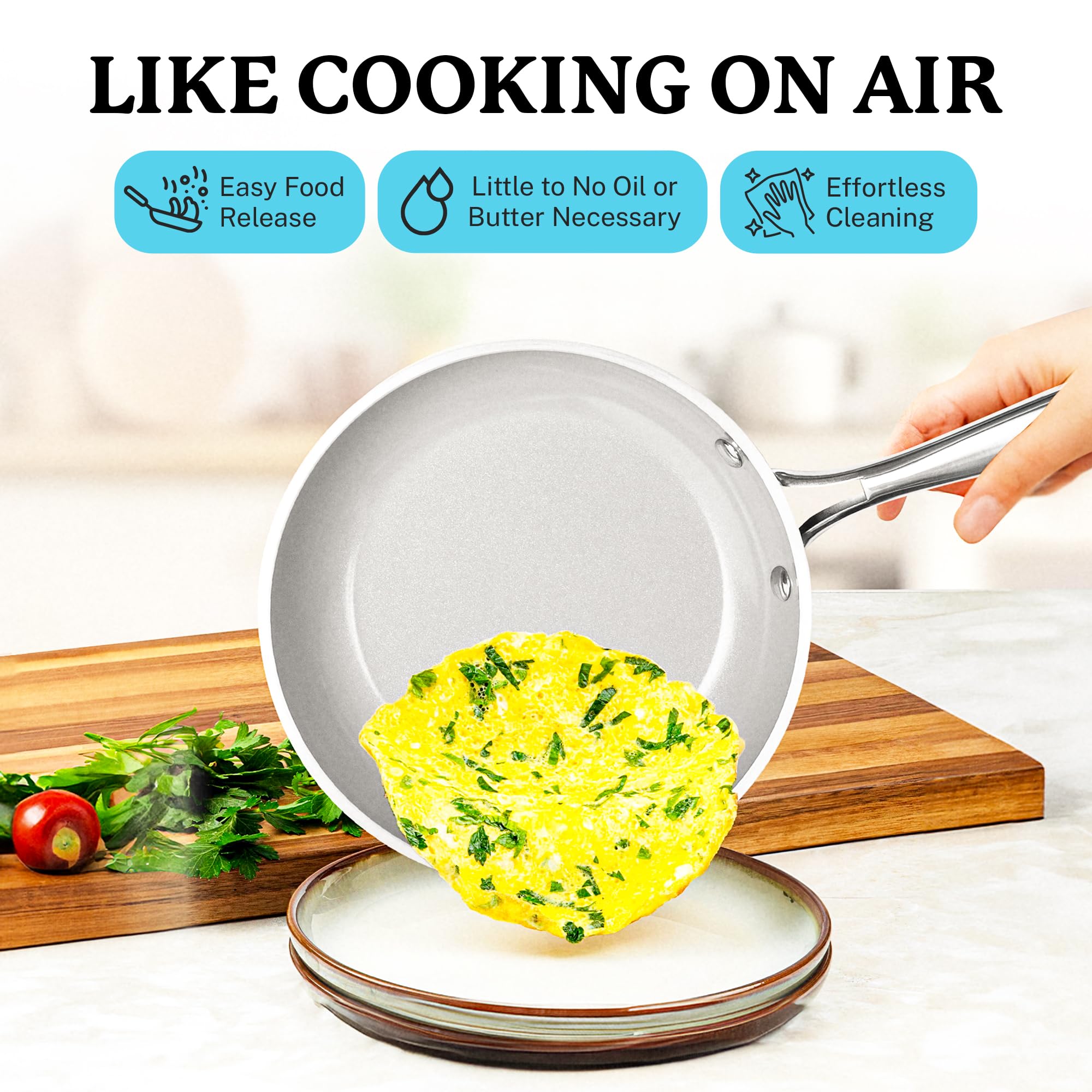 Gotham Steel 20-Piece Nonstick Ceramic Cookware Set - Pots & Pans with Stay-Cool Handles, Dishwasher Safe, Aqua Blue - Perfect for Home Cooking, Baking & Family Meals