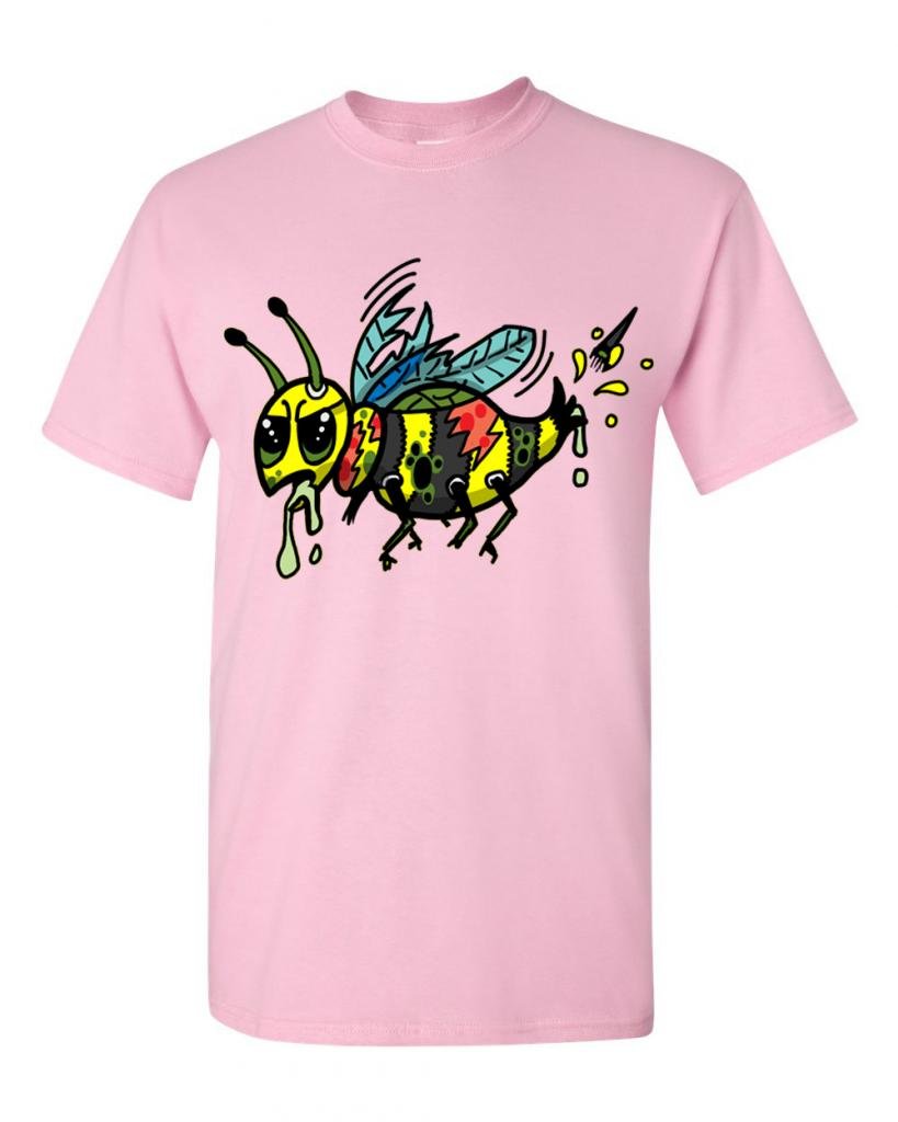 Zombie Bee Undead Animals Graphic T-Shirt for Men & Women - Funny Horror Novelty Tee for Halloween, Cosplay, and Comic Con