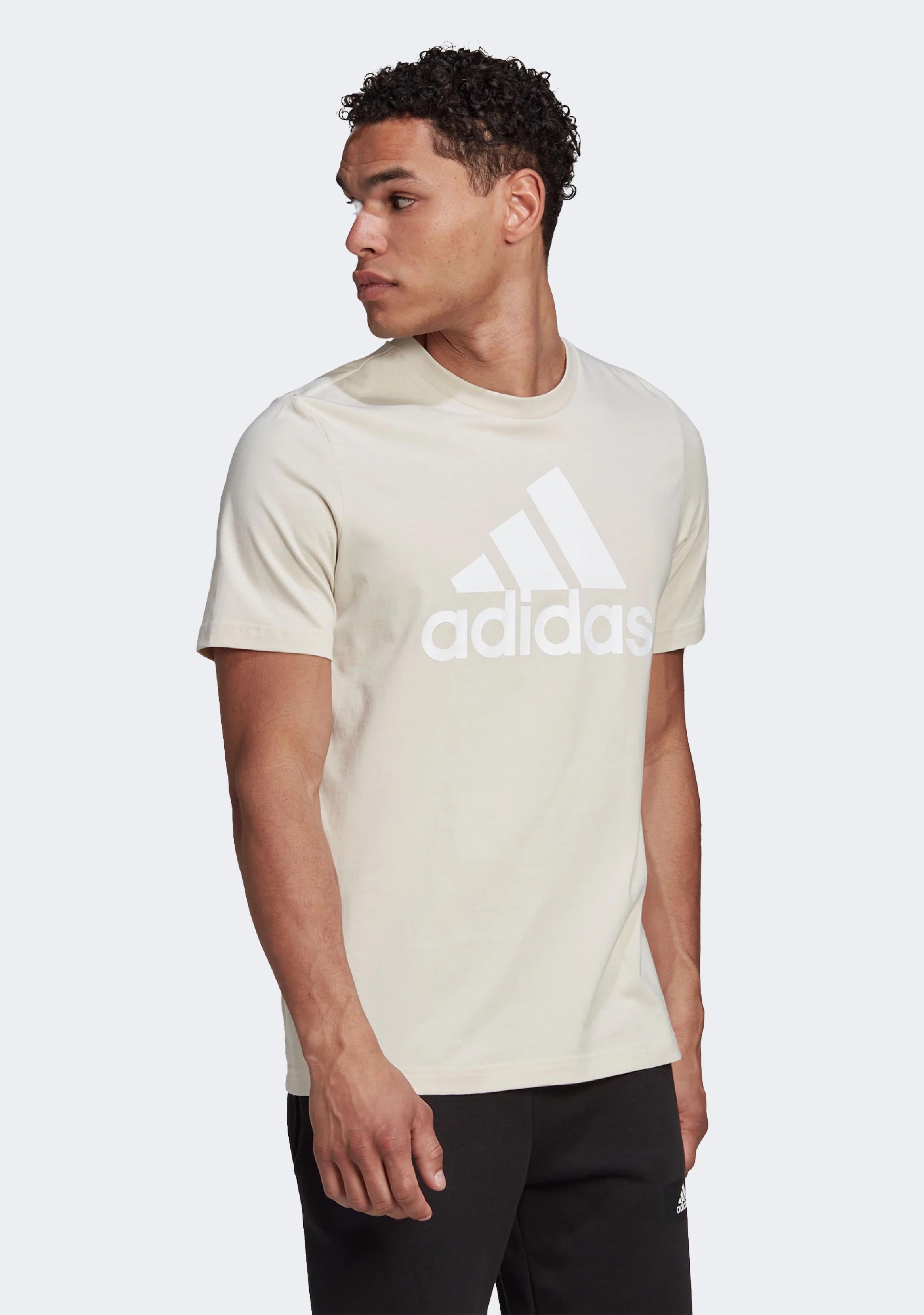 Adidas Men's Essential Big Logo T-Shirt - Comfortable Cotton Crewneck Tee for Casual Wear, Gym & Everyday Outfits
